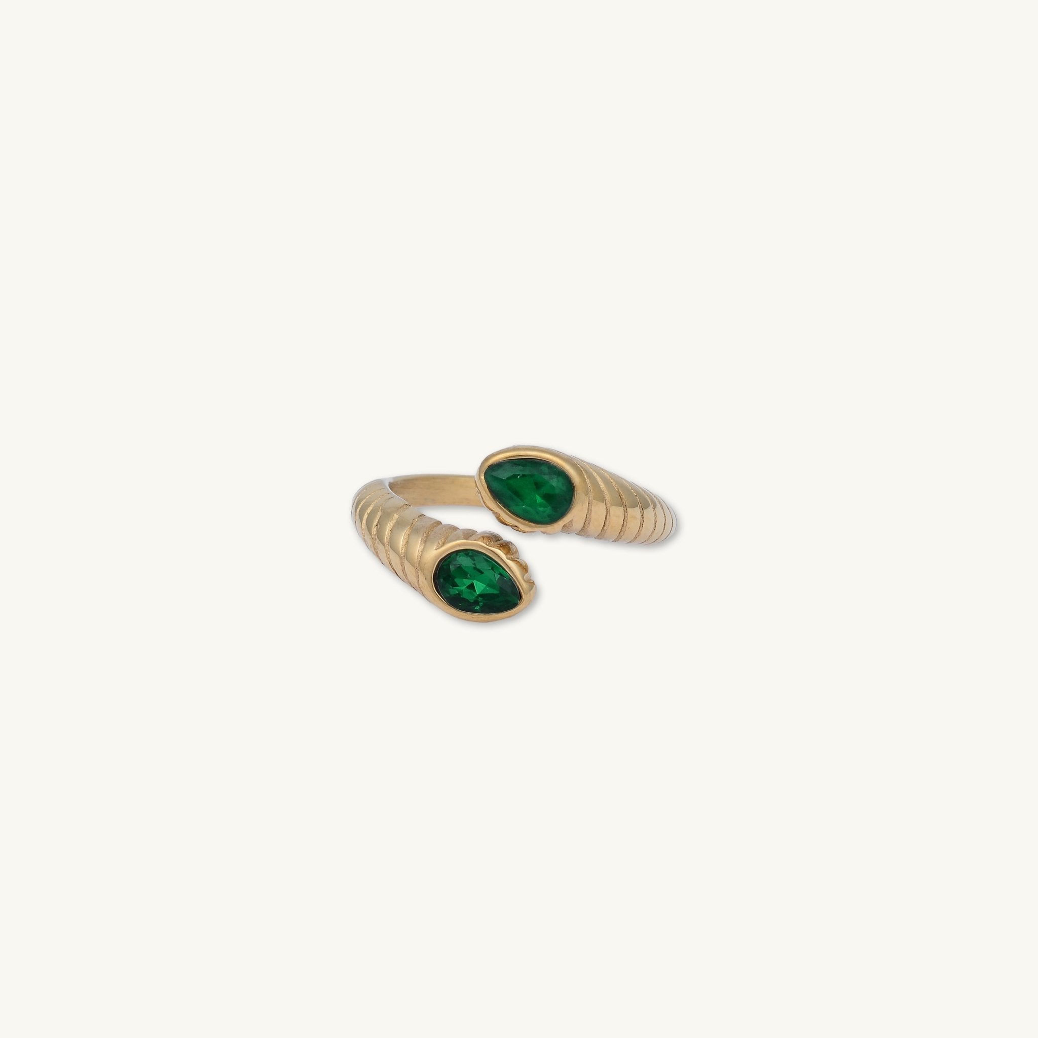 Snake Emerald Statement Ring - Camile & Stone