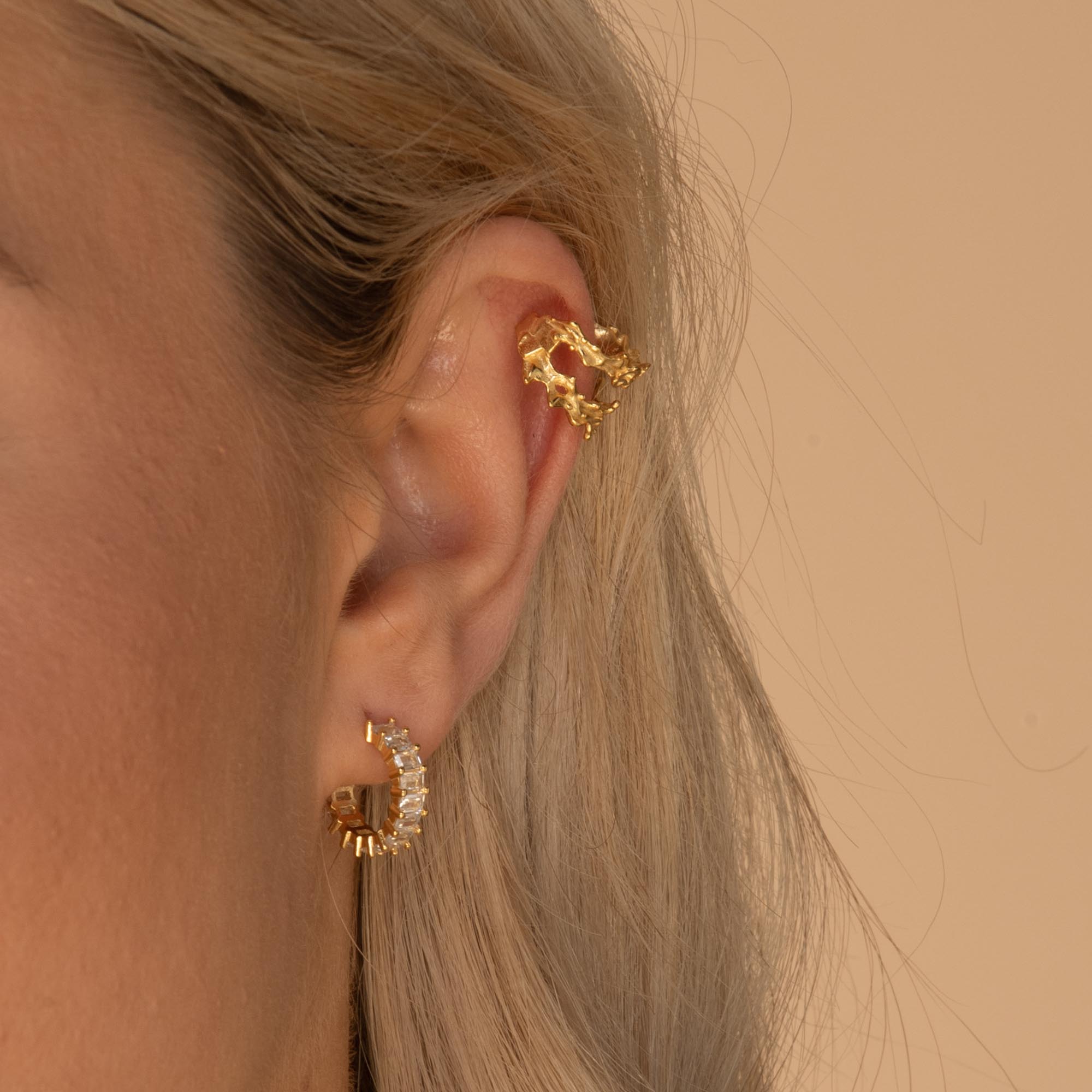 Statement Zirconia Huggie Hoop Earrings - Camile & Stone
