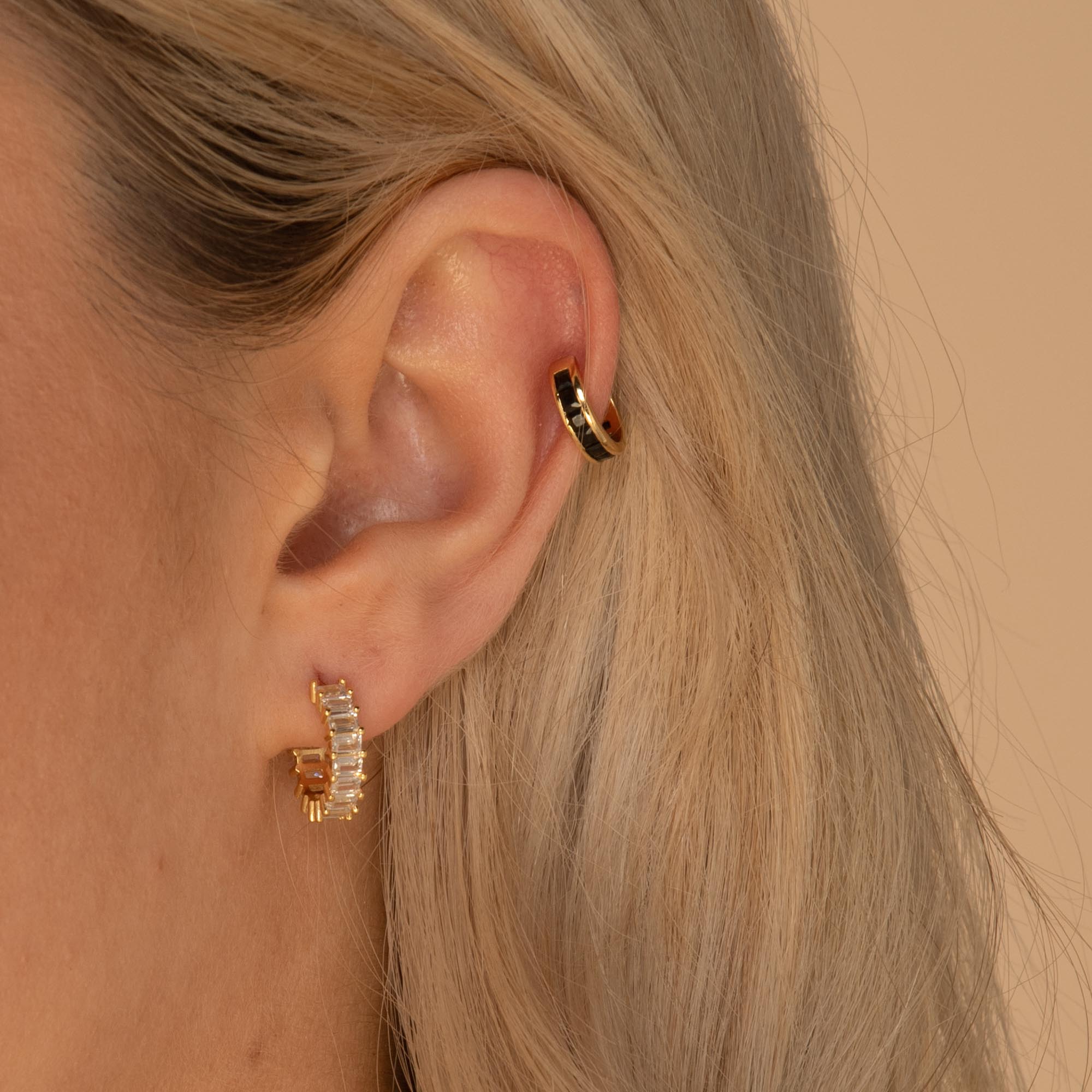 Statement Zirconia Huggie Hoop Earrings - Camile & Stone