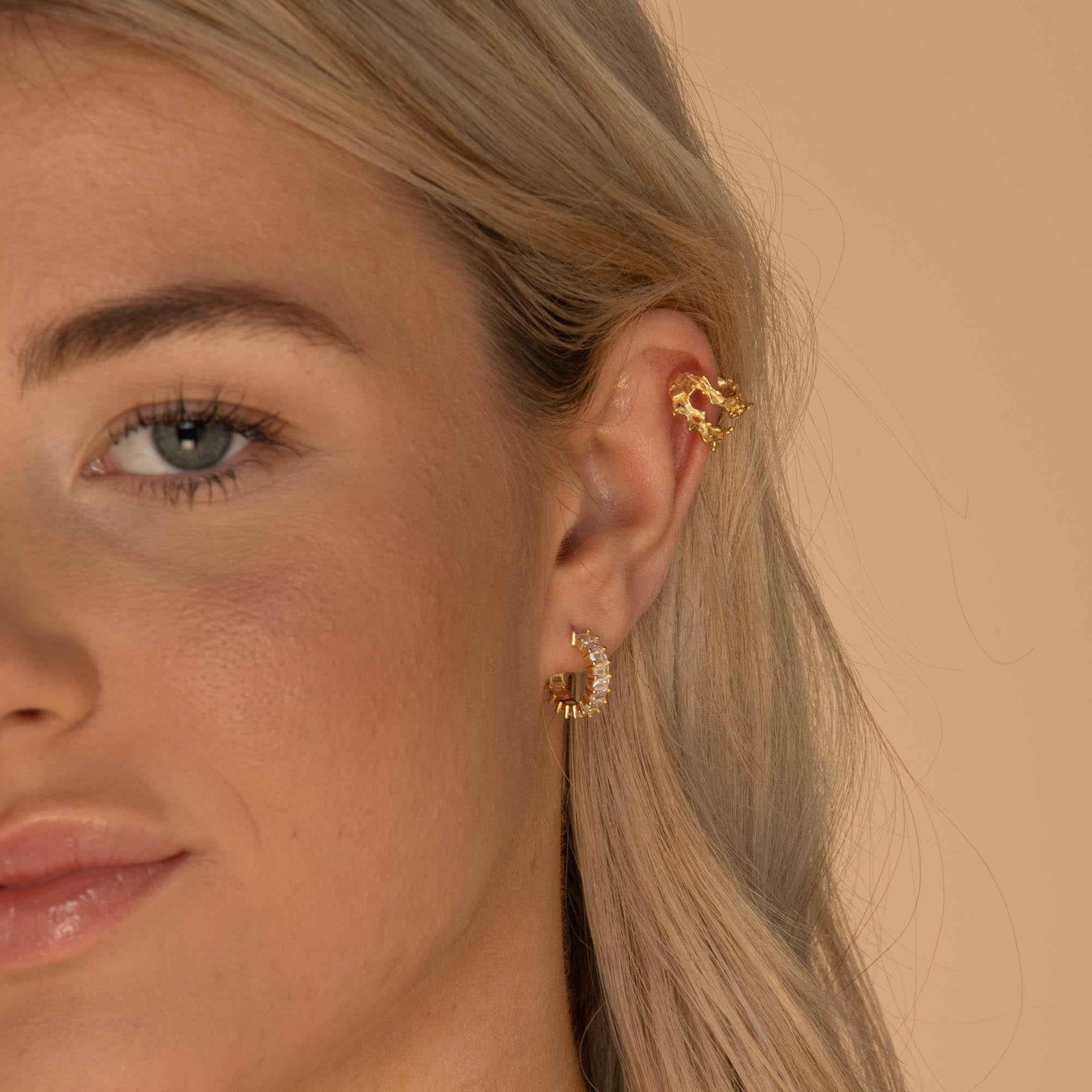 Statement Zirconia Huggie Hoop Earrings - Camile & Stone