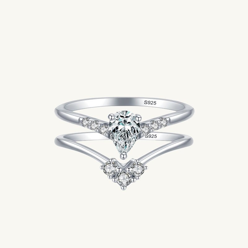 The Duo Pear Sapphire Engagement Ring - Camile & Stone