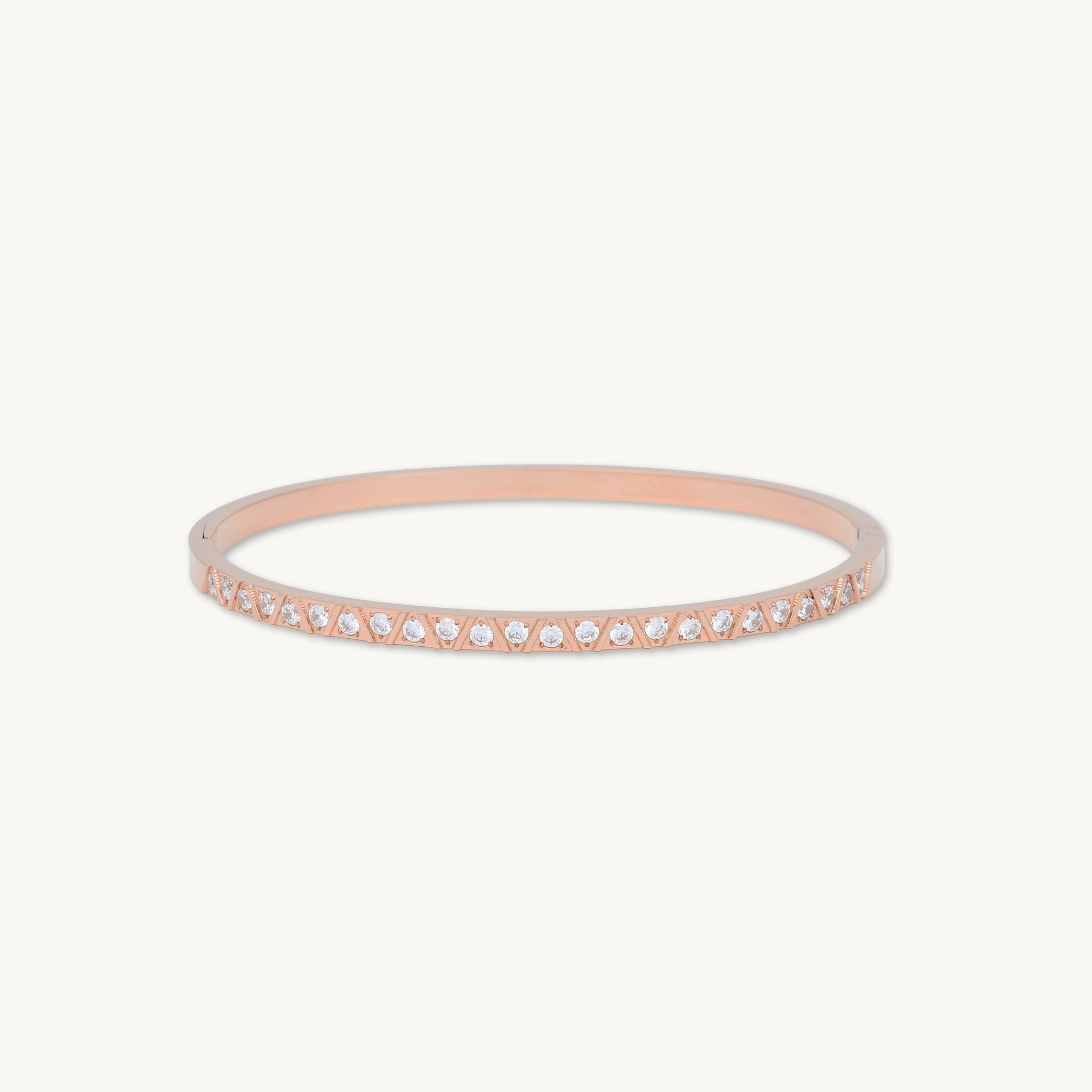 Triangle Sapphire Hinged Bangle Bracelet - Camile & Stone