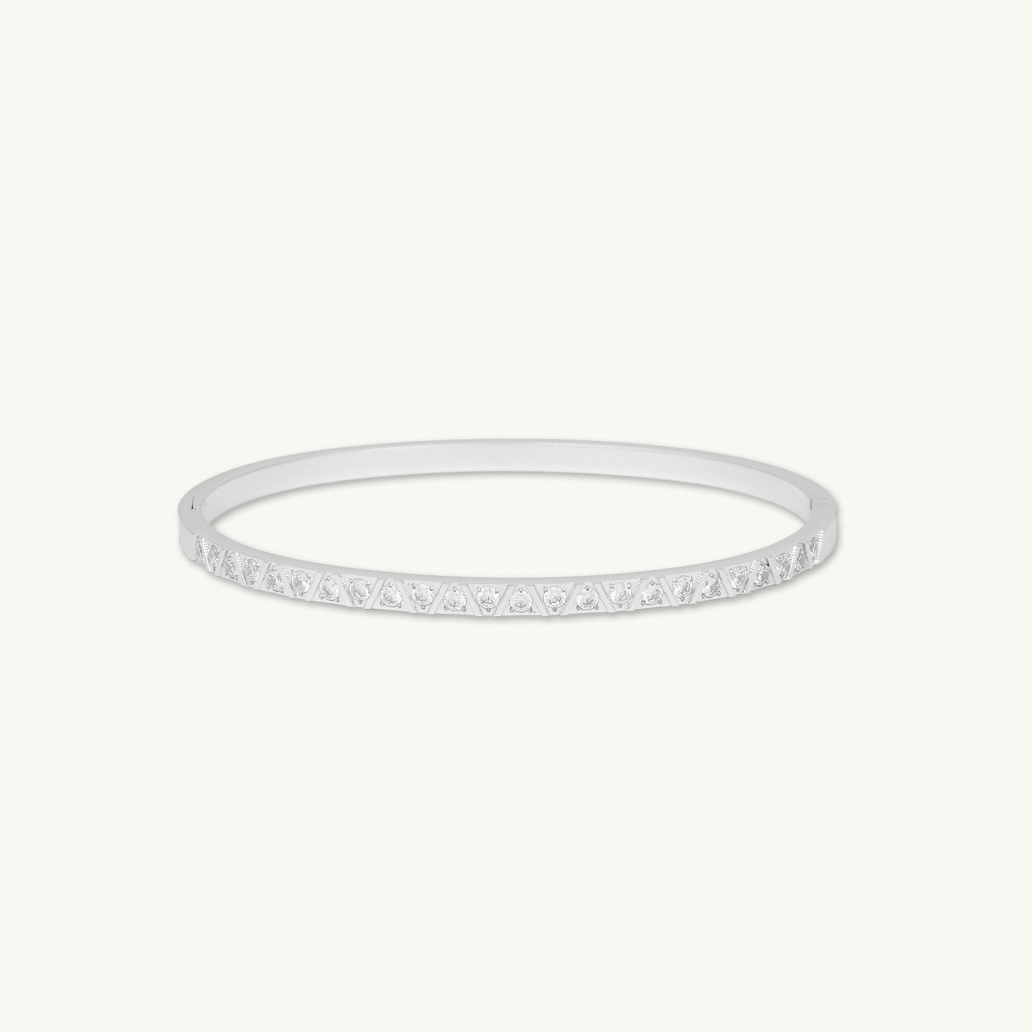 Triangle Sapphire Hinged Bangle Bracelet - Camile & Stone