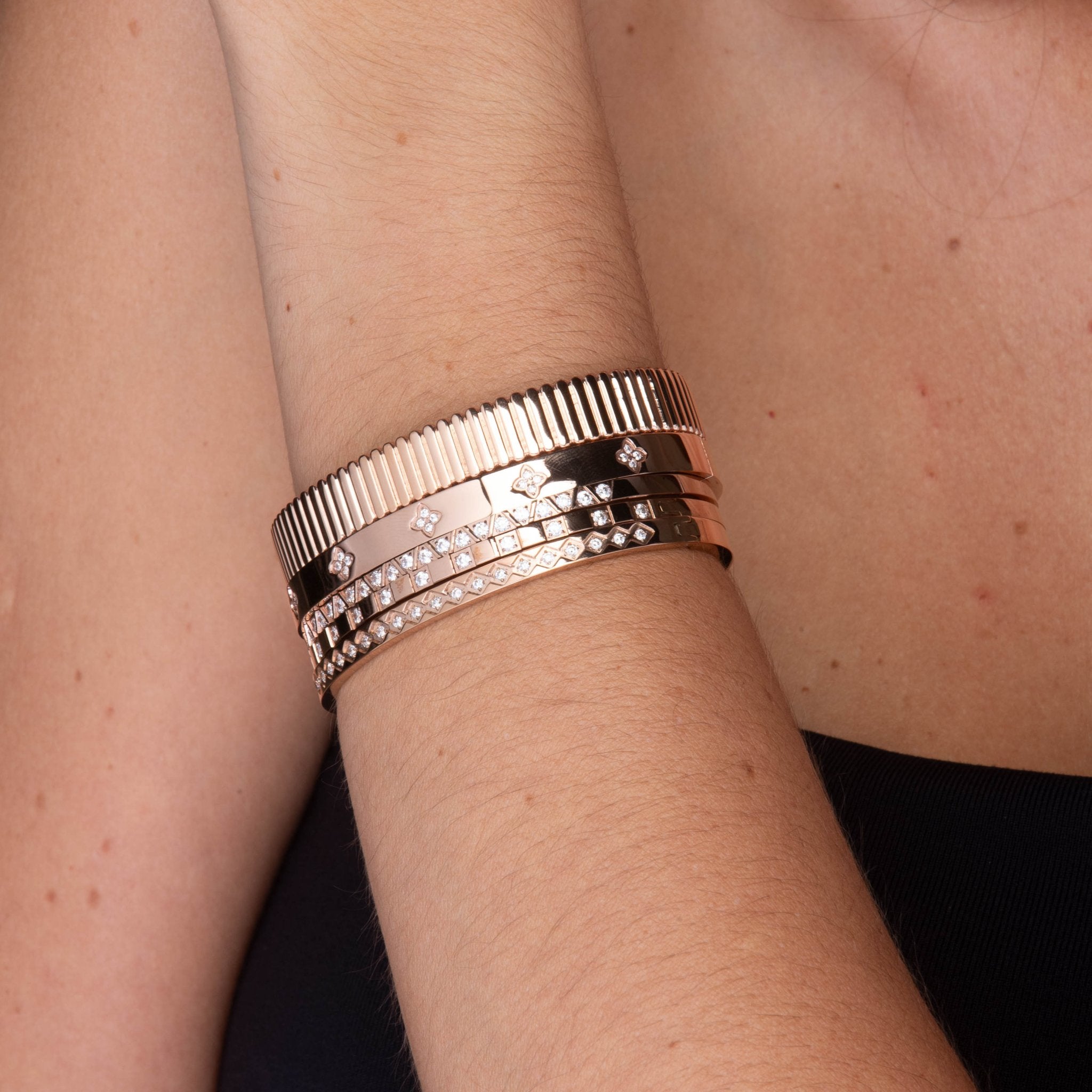 Triangle Sapphire Hinged Bangle Bracelet - Camile & Stone