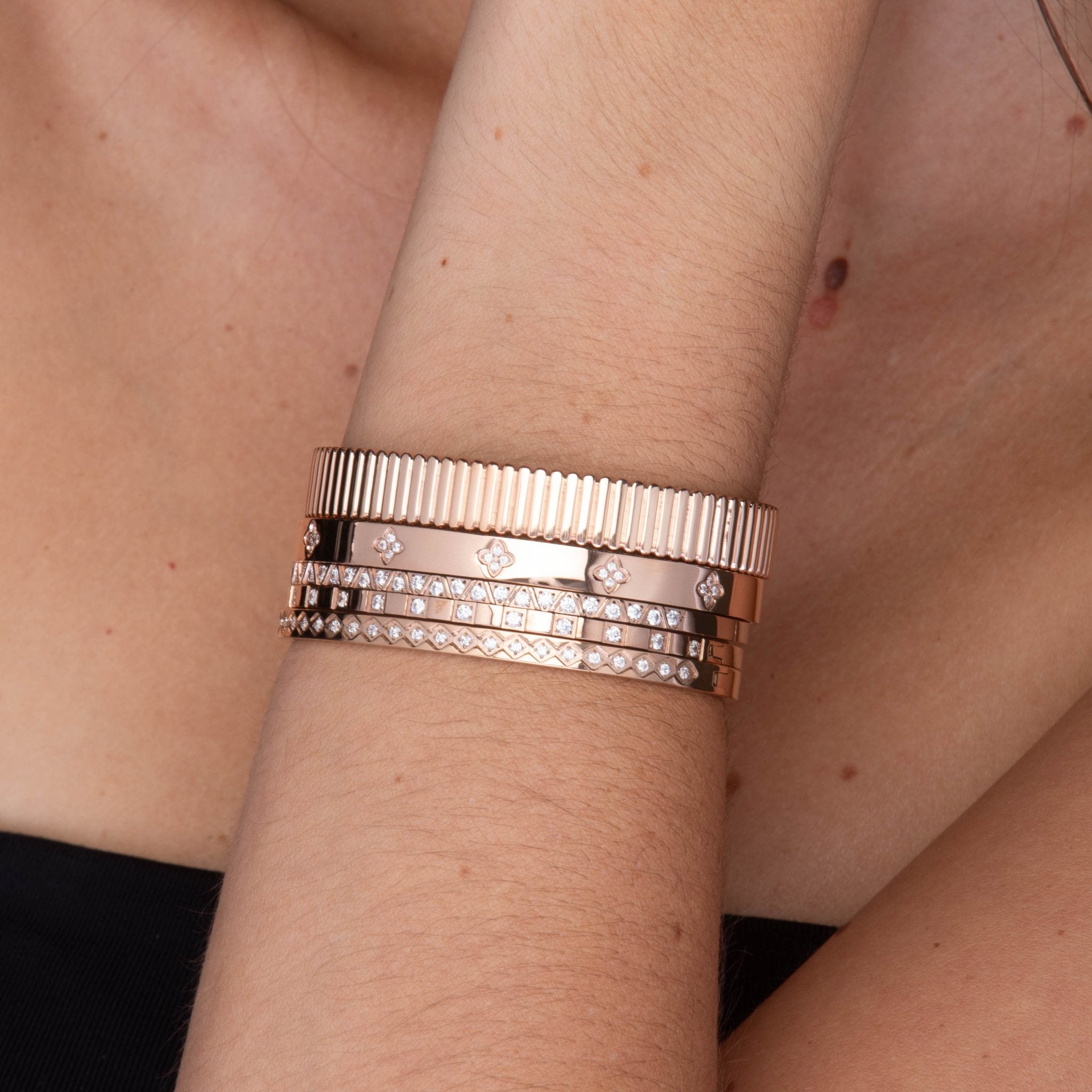 Triangle Sapphire Hinged Bangle Bracelet - Camile & Stone