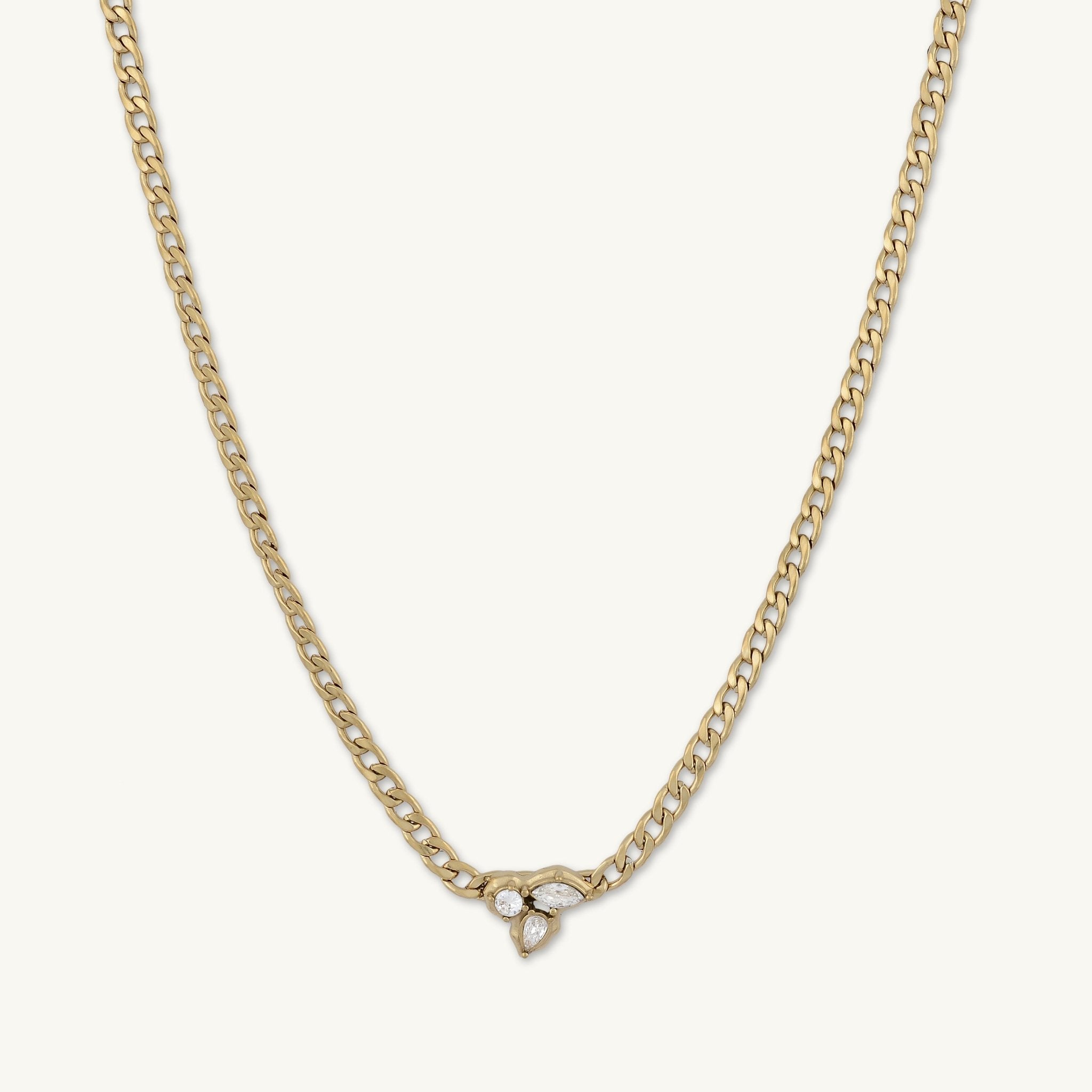 Trio Cluster Cuban Statement Necklace - Camile & Stone