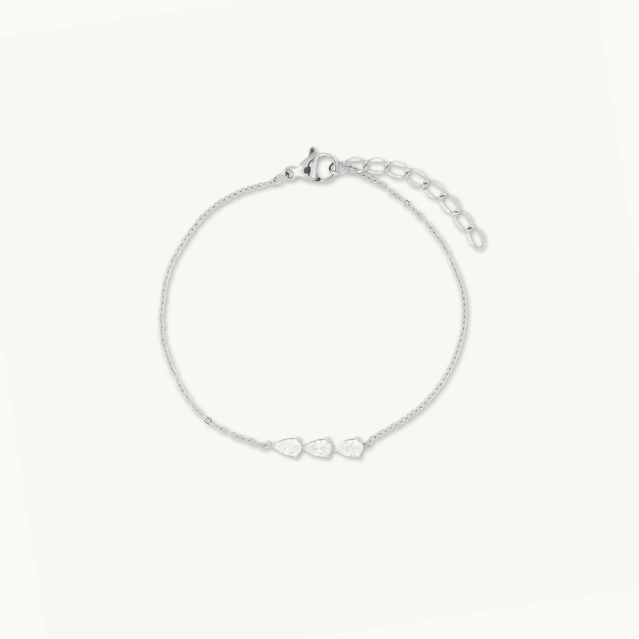 Trio Teardrop Linear Bracelet - Camile & Stone