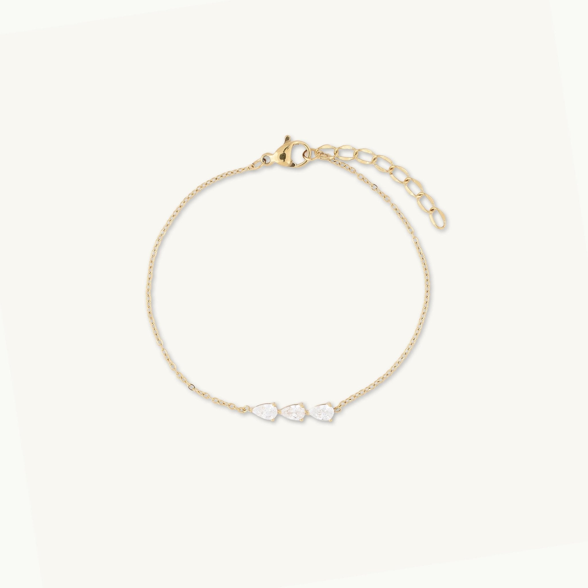Trio Teardrop Linear Bracelet - Camile & Stone