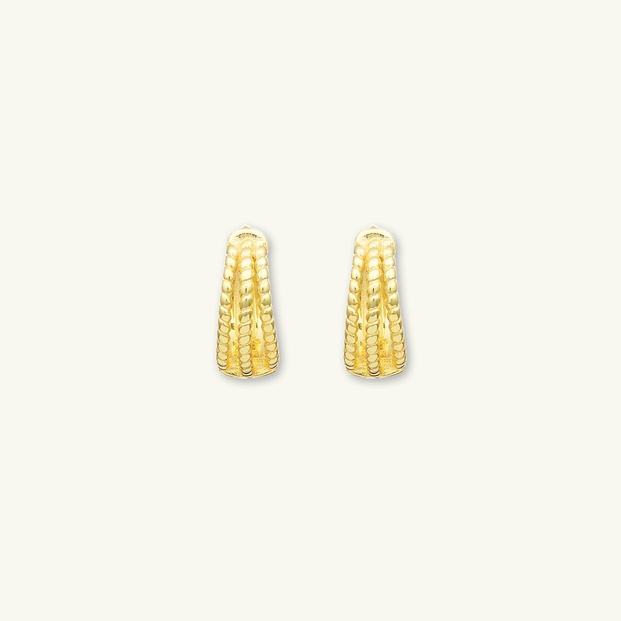 Triple Twist Huggie Hoop Earrings - Camile & Stone