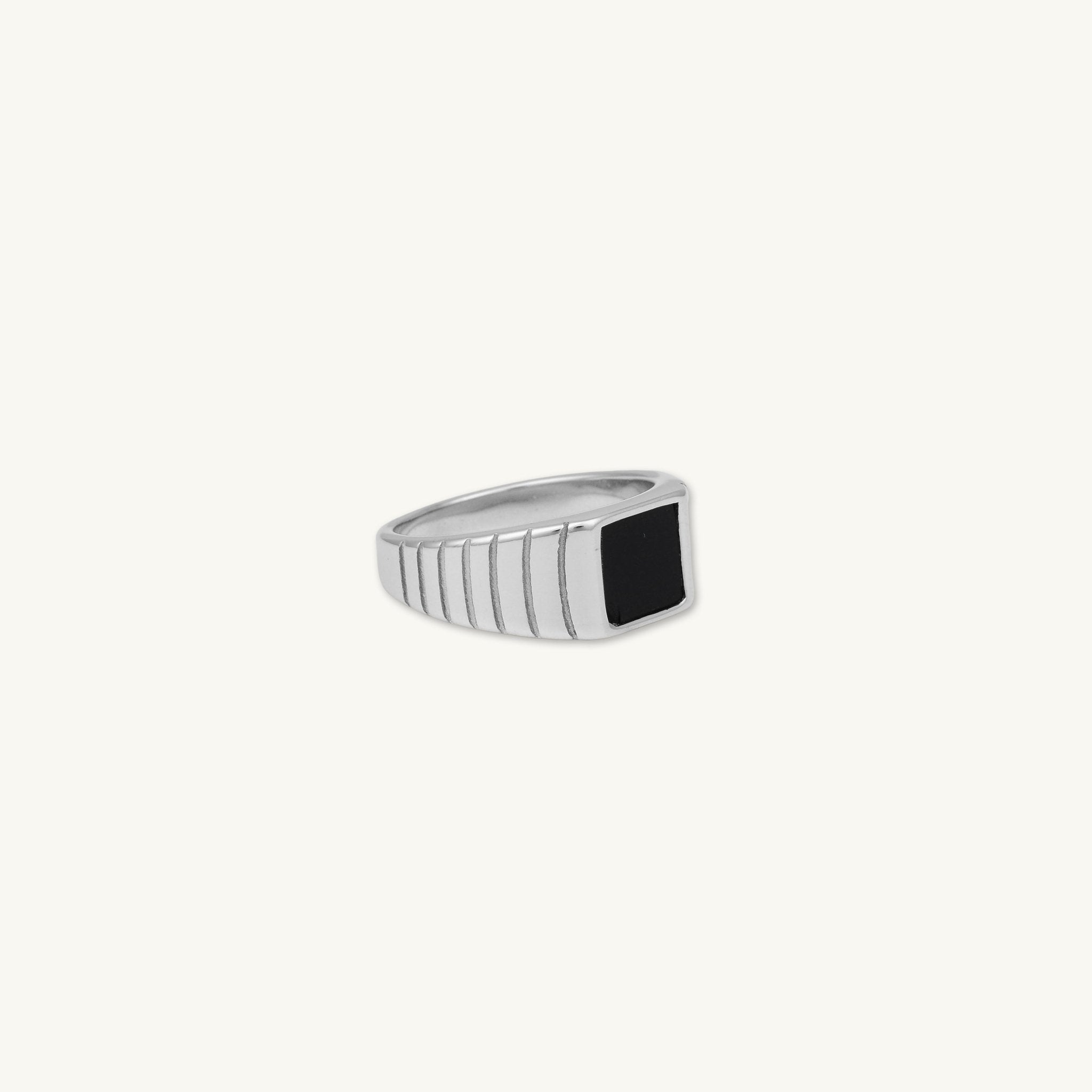 Unisex Black Signet Statement Ring - Camile & Stone