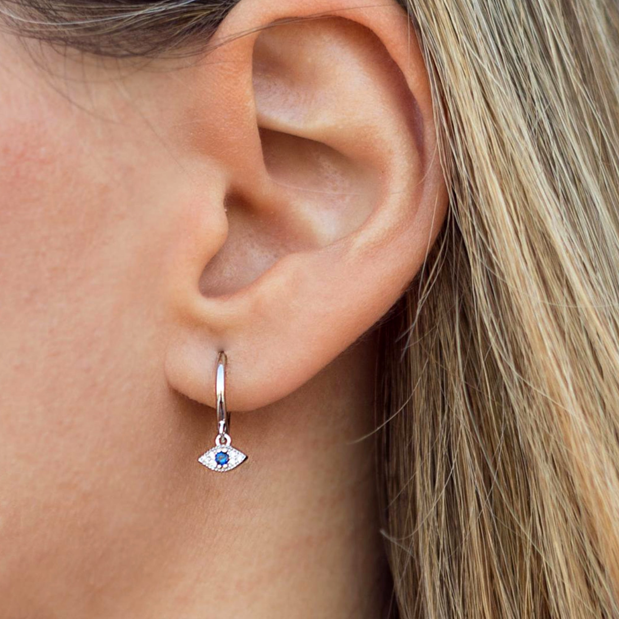 Evil Eye Pave Earrings