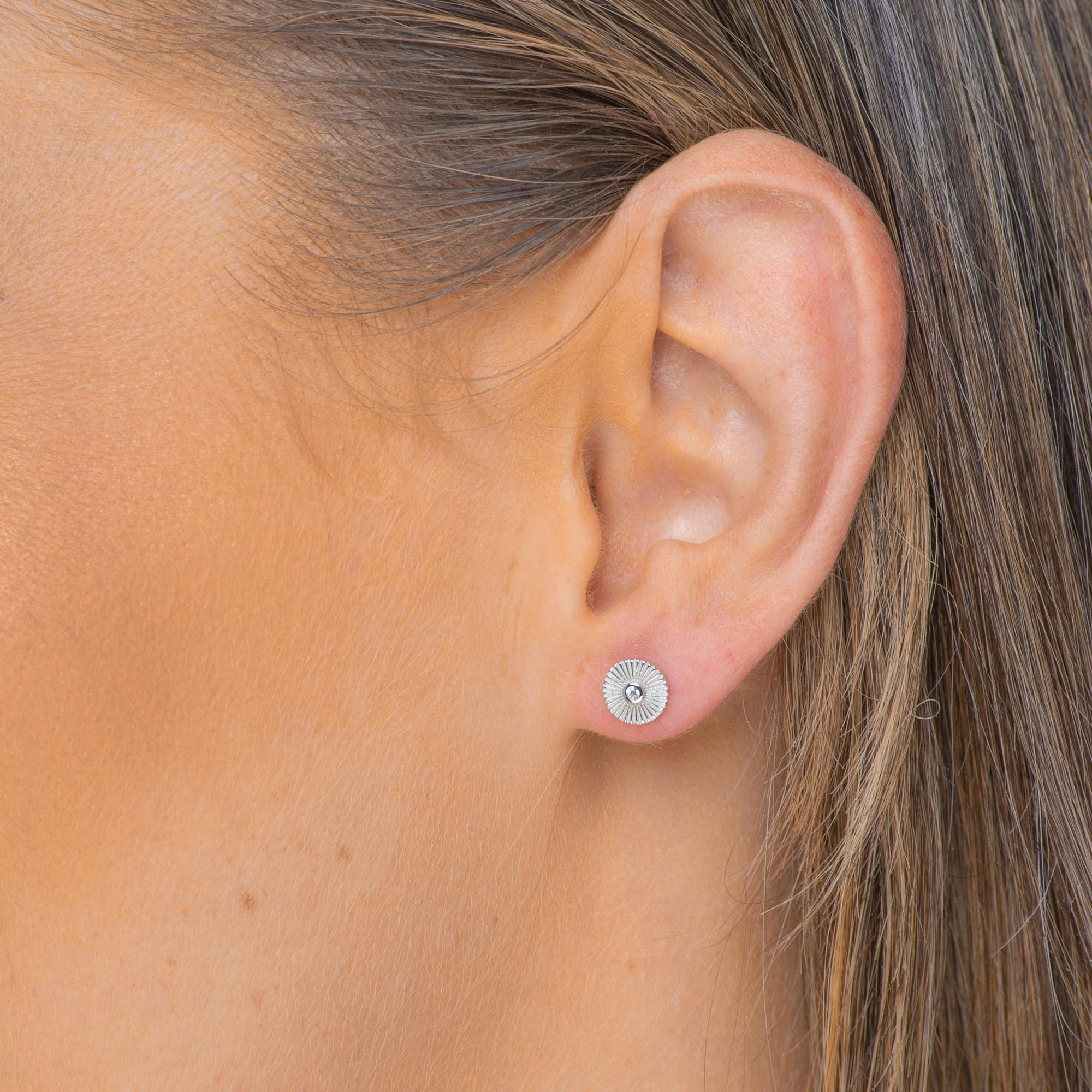 Sunbeam Sapphire Disc Stud Earrings