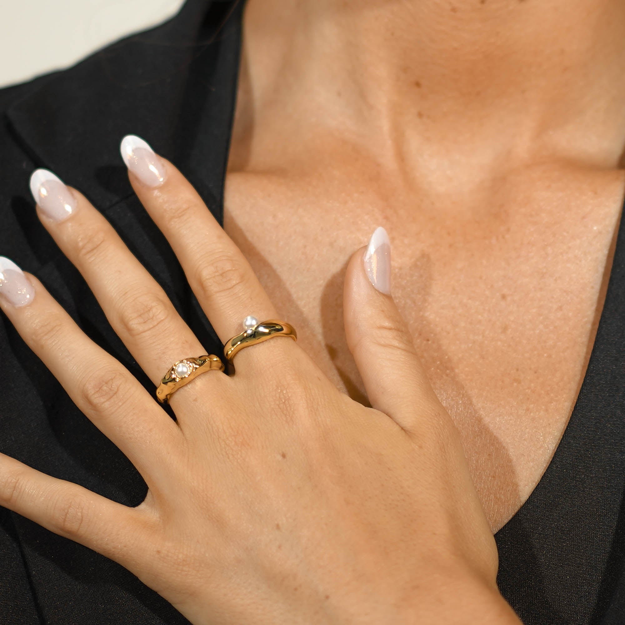 Classic Molten Pearl Open Ring