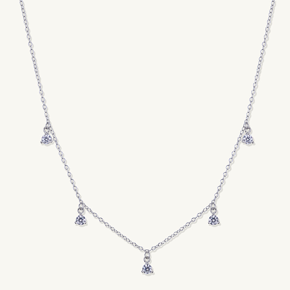 Sapphire Dangling Chain Necklace