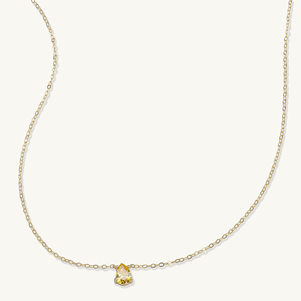 Birthstone Pear Shaped Necklace November