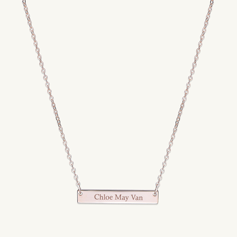 Engraved Personalised Bar Necklace