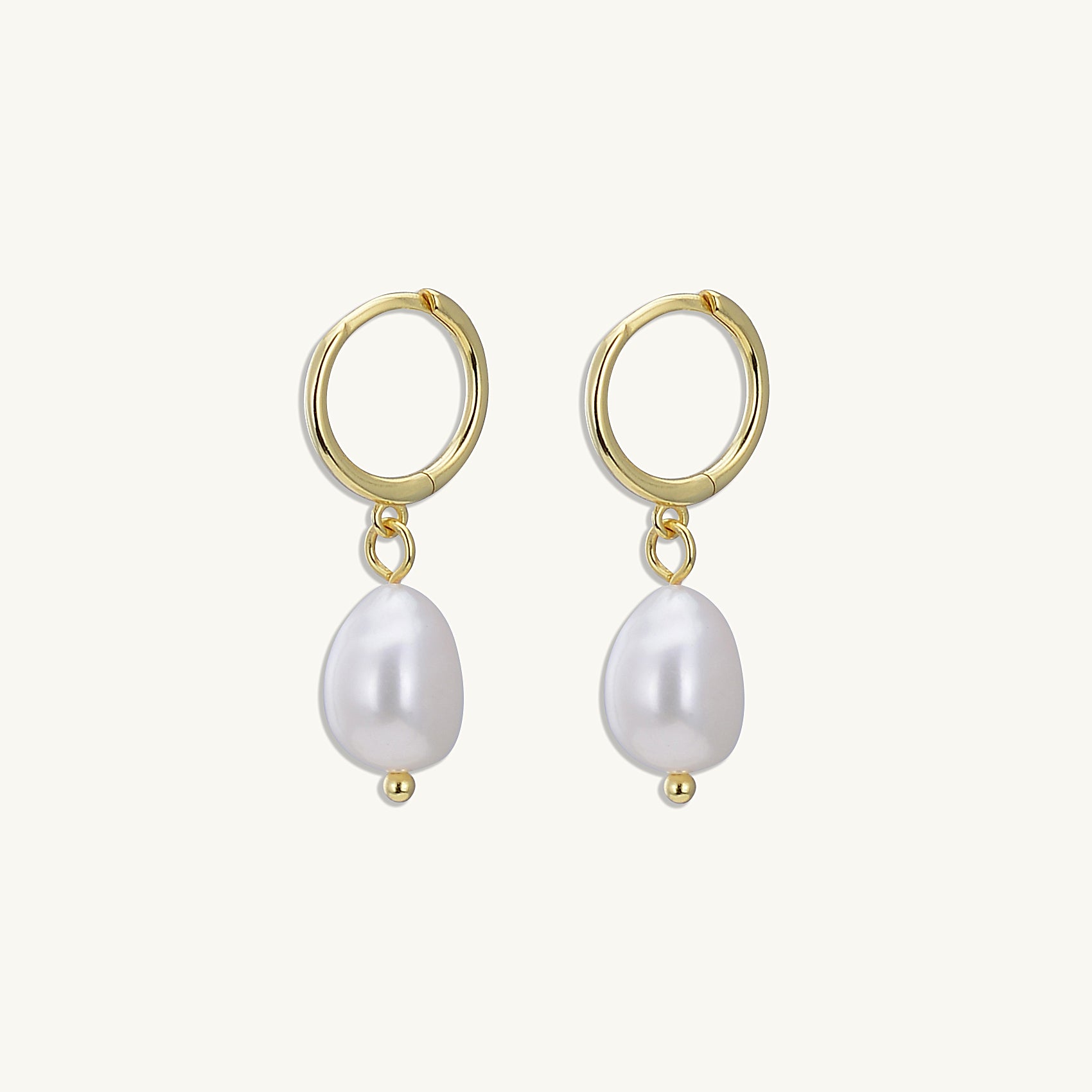 Pearl Hoop Huggie Earrings