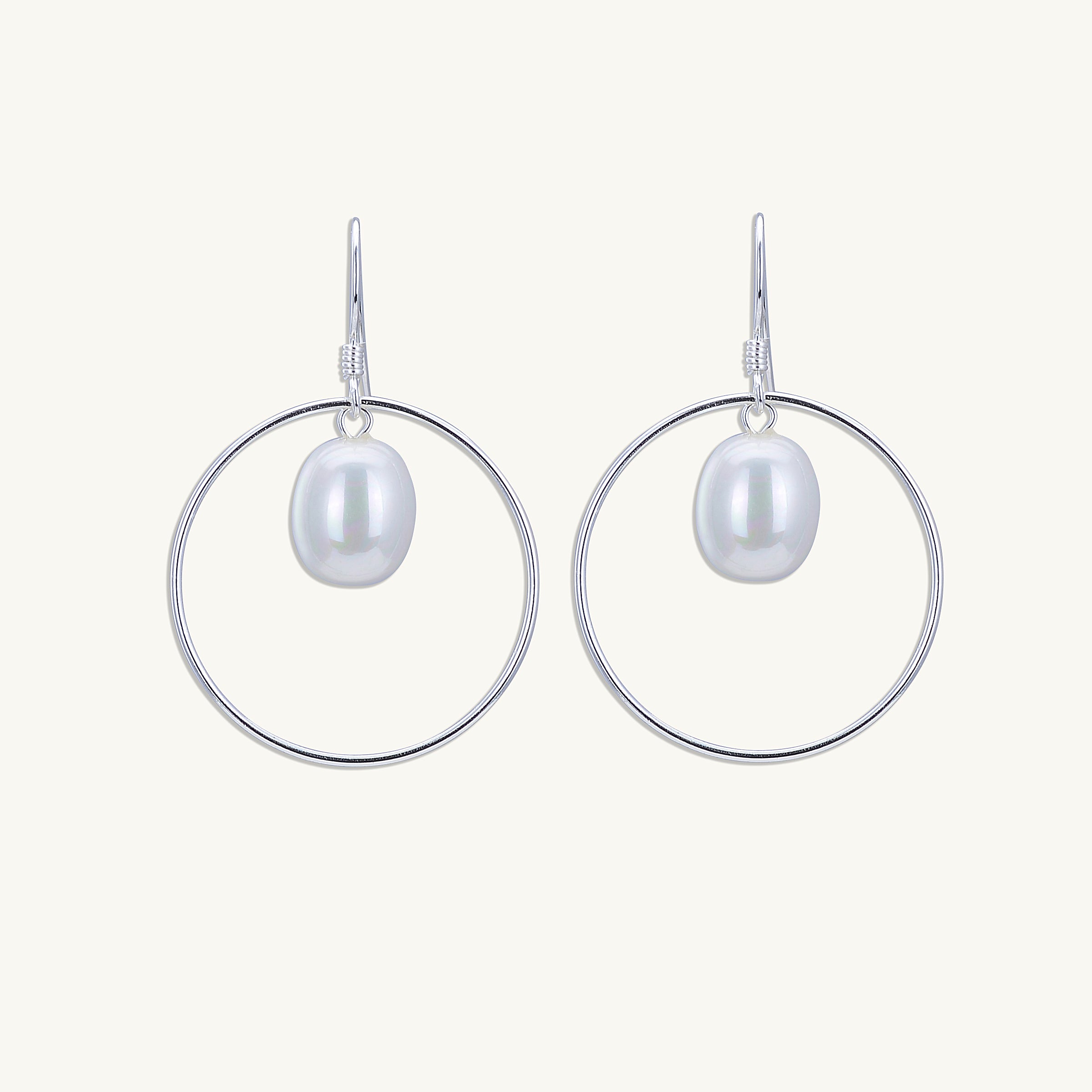 Freshwater Pearl Circular Drop Earrings