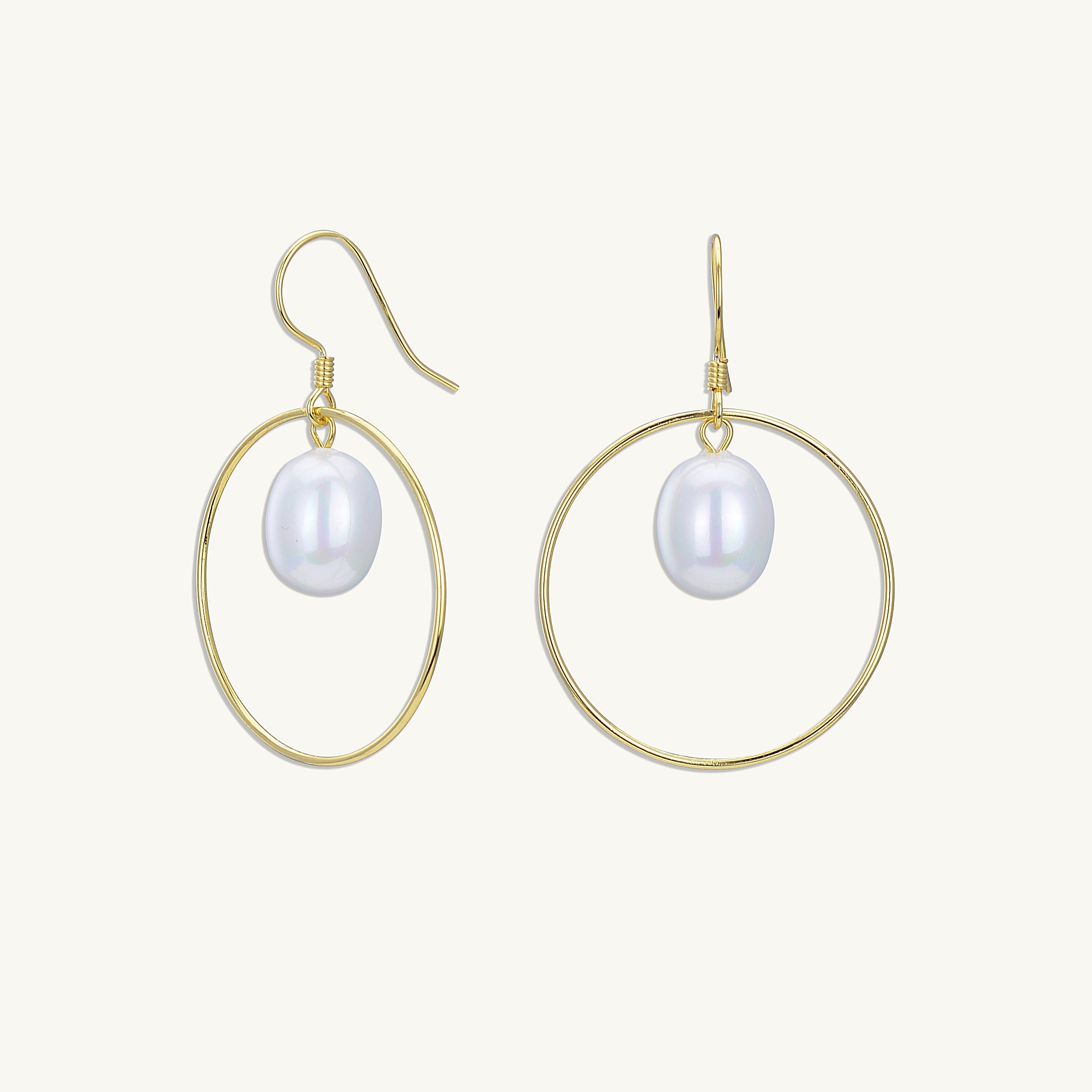 Freshwater Pearl Circular Drop Earrings