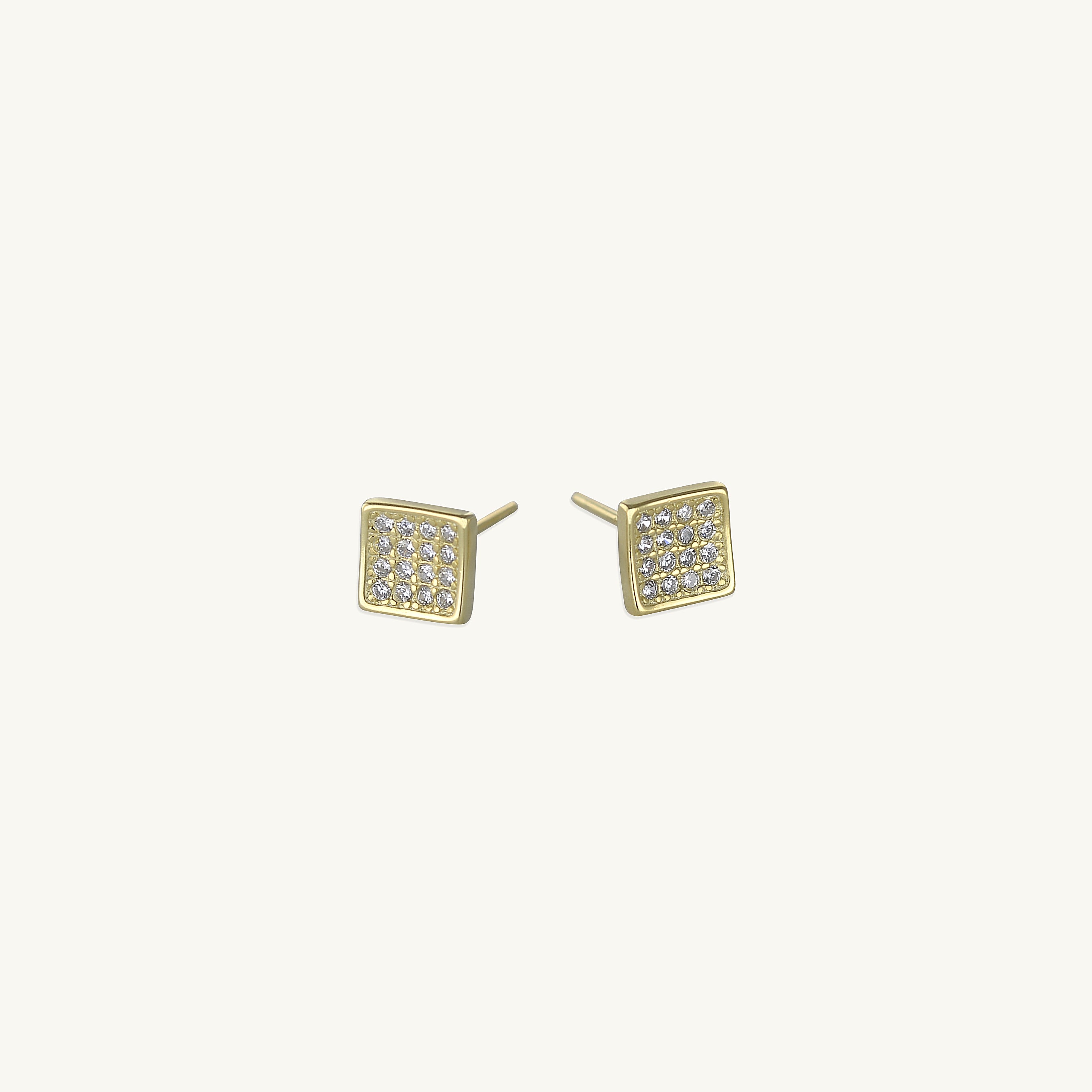 Square Sapphire Stud Earrings