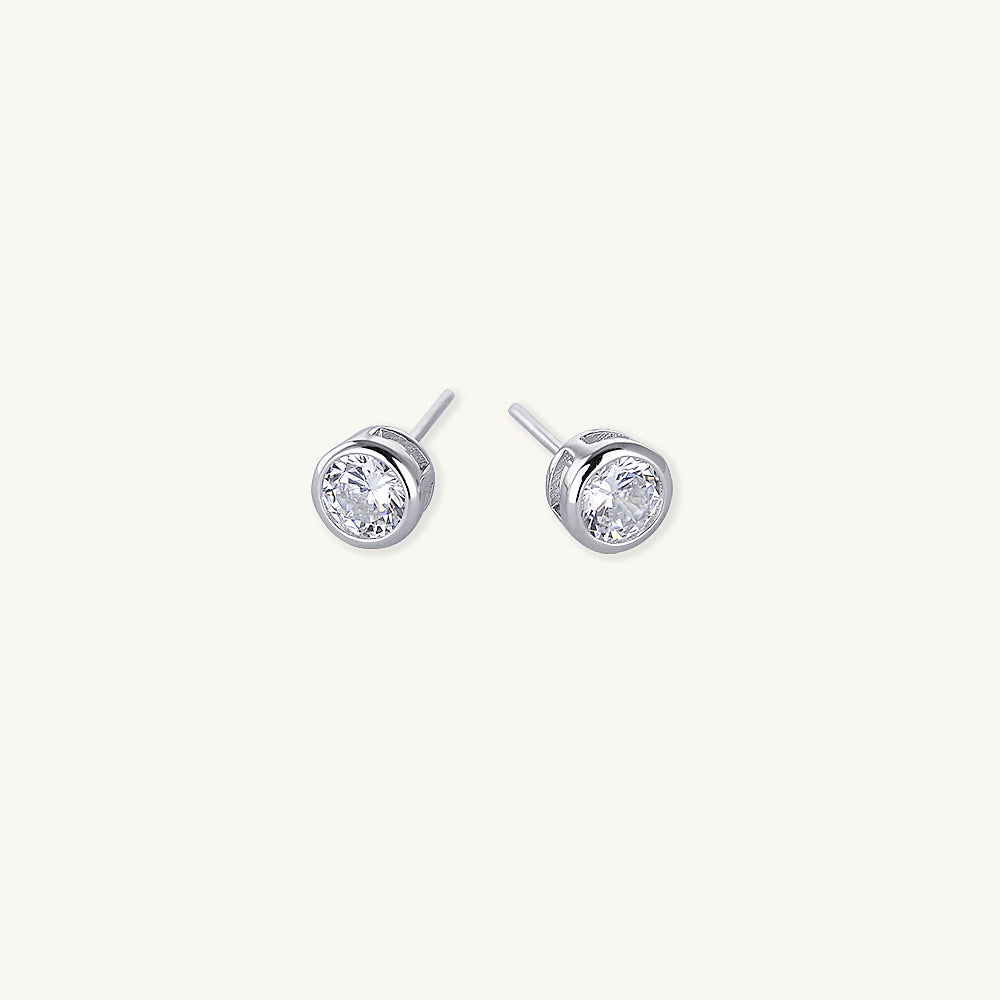 Circle Cubic Zirconia Studs