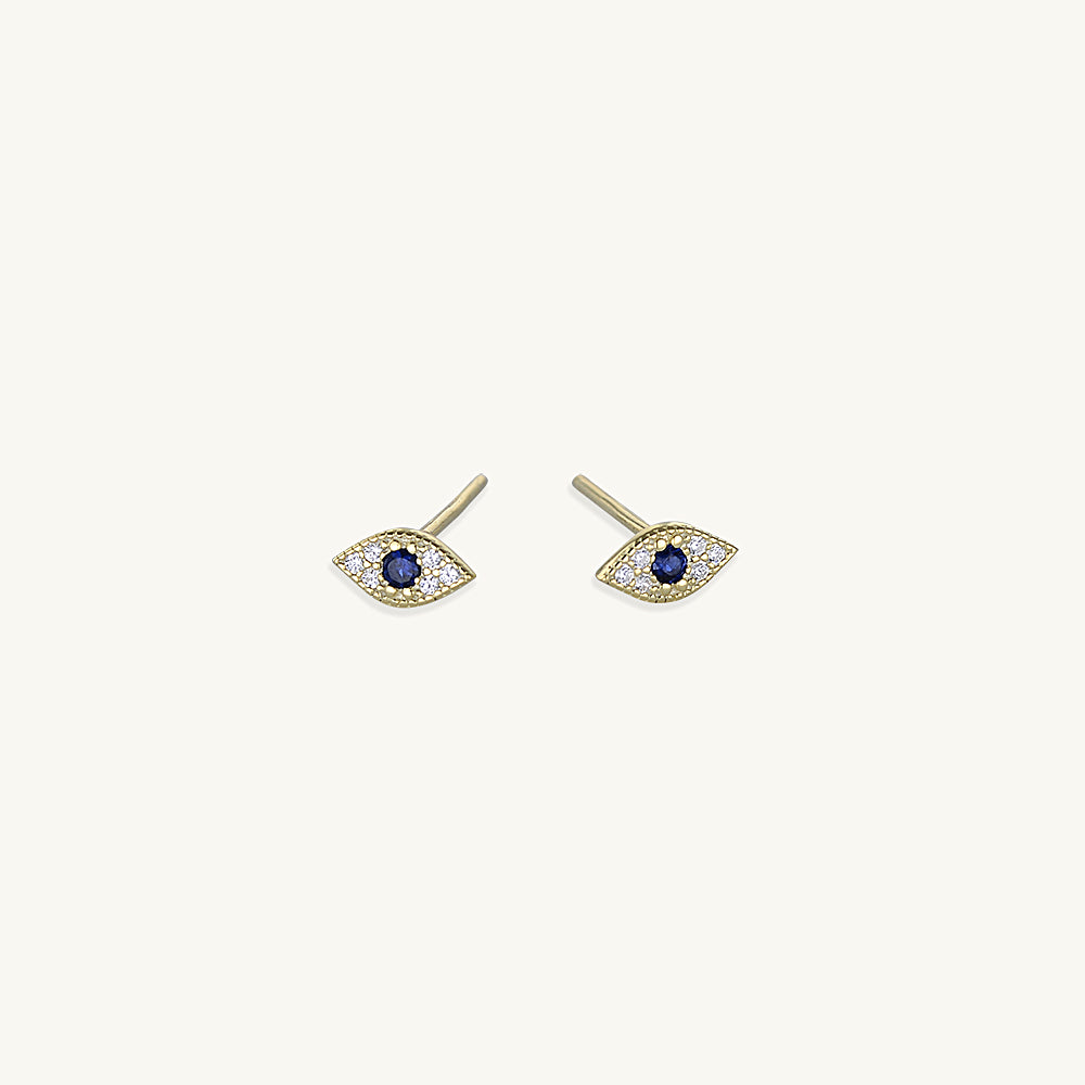 Evil Eye Pave Stud Earrings