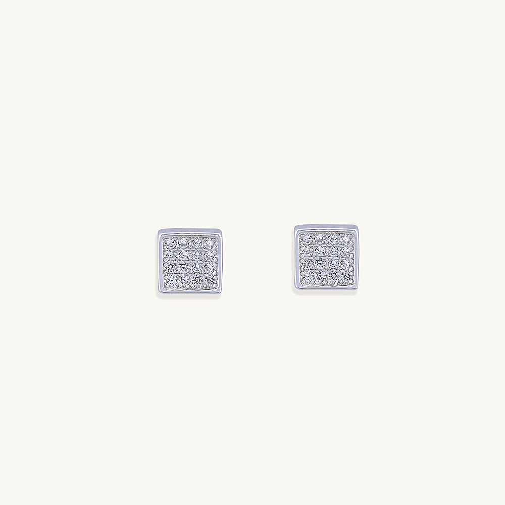 Square Sapphire Stud Earrings