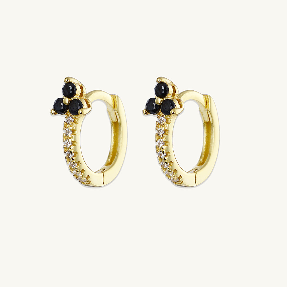 Black Lotus Sapphire Hoop Earrings