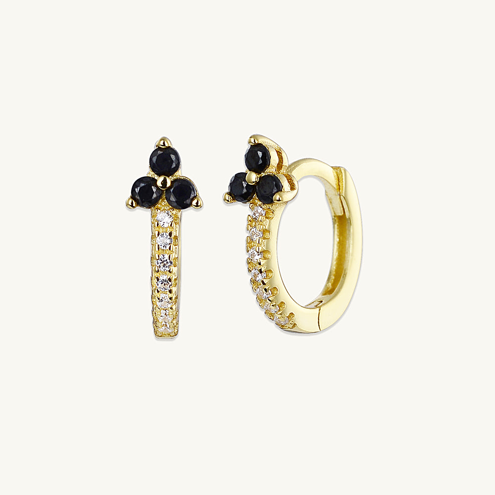 Black Lotus Sapphire Hoop Earrings