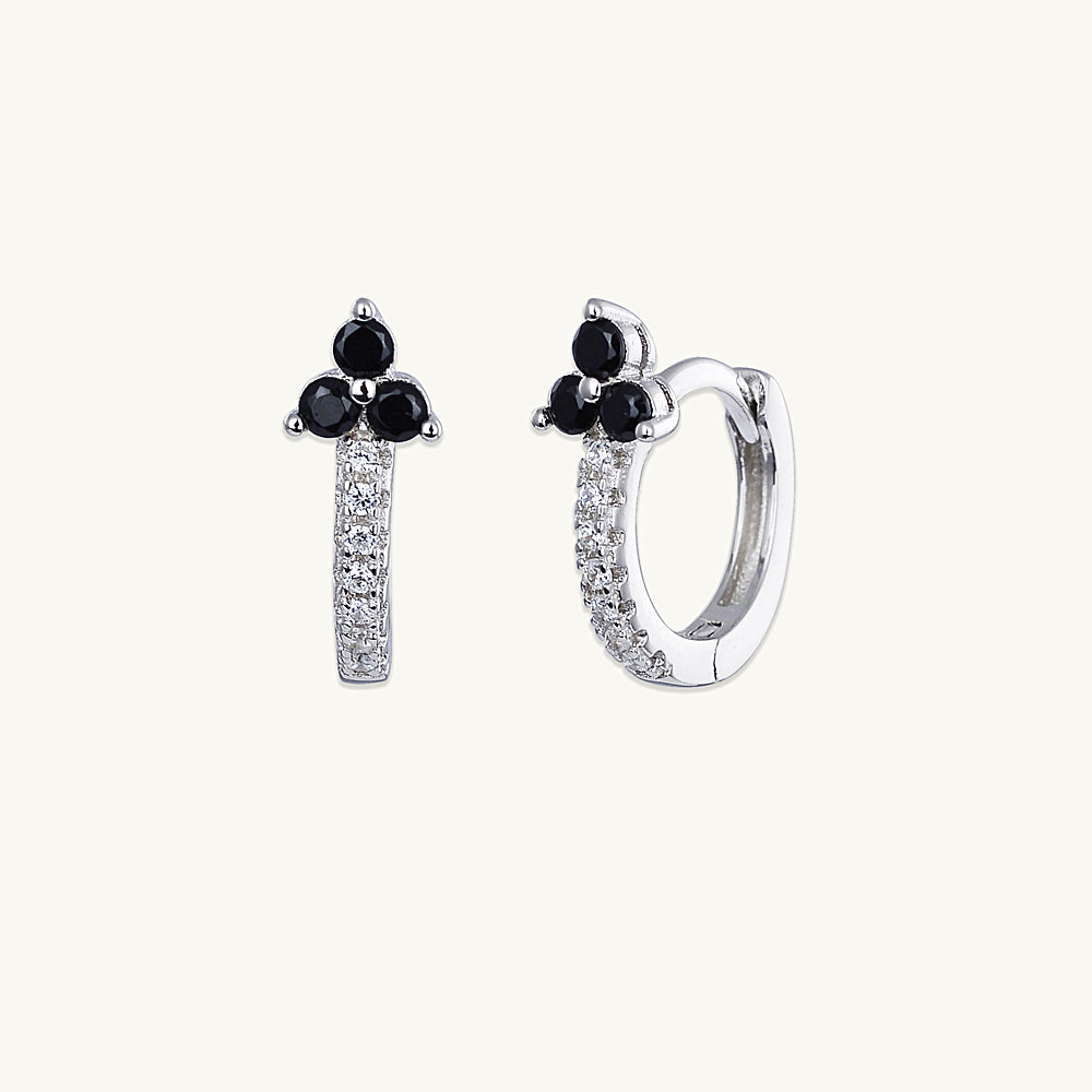 Black Lotus Sapphire Hoop Earrings