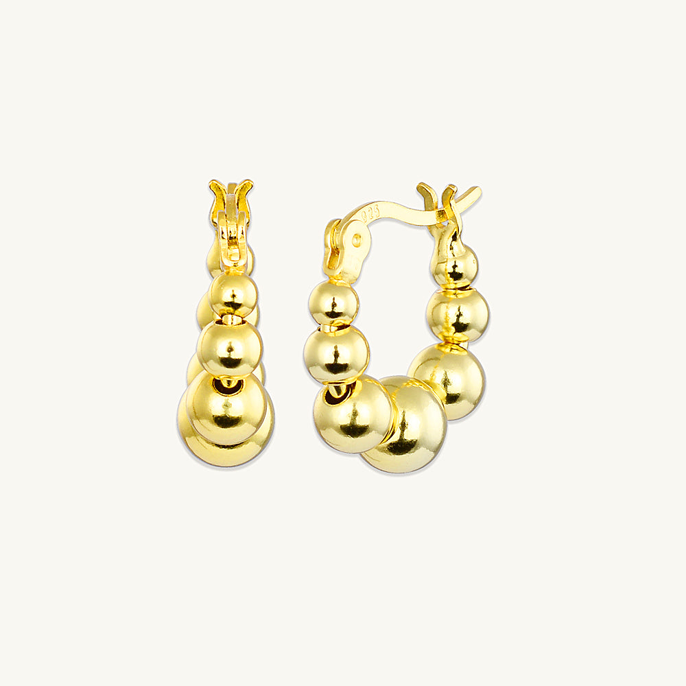 Asymmetric Ball Hoop Earrings