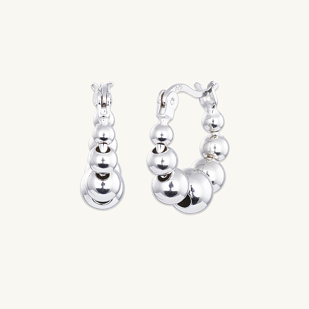 Asymmetric Ball Hoop Earrings