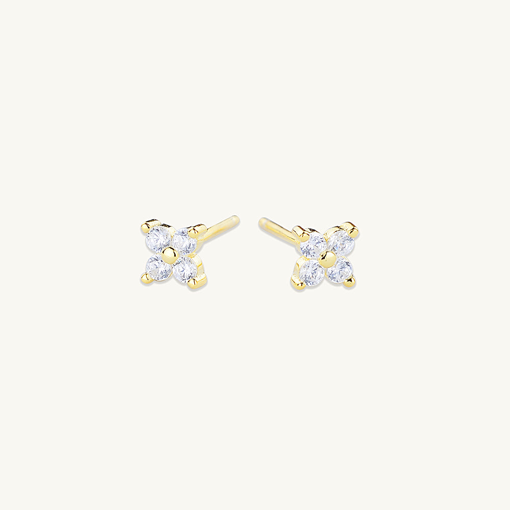 Clover Sapphire Stud Earrings