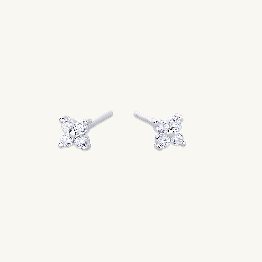 Clover Sapphire Stud Earrings