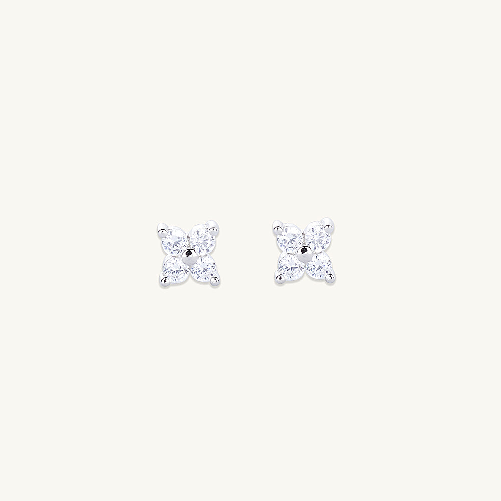 Clover Sapphire Stud Earrings