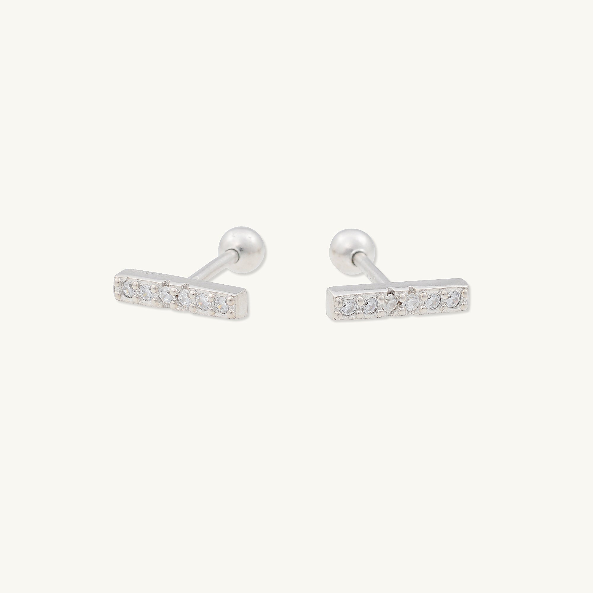 Bar Sapphire Barbell Stud Cartilage Earrings