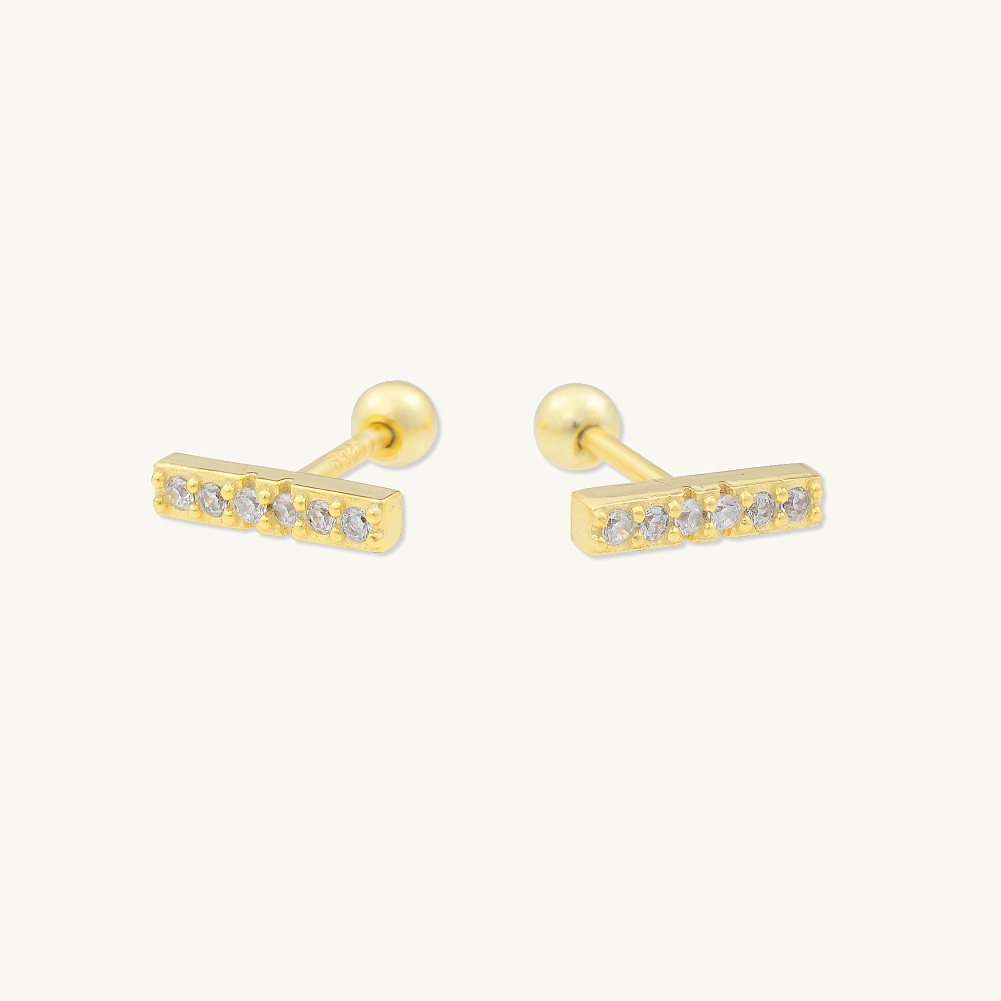 Bar Sapphire Barbell Stud Cartilage Earrings - Camile & Stone