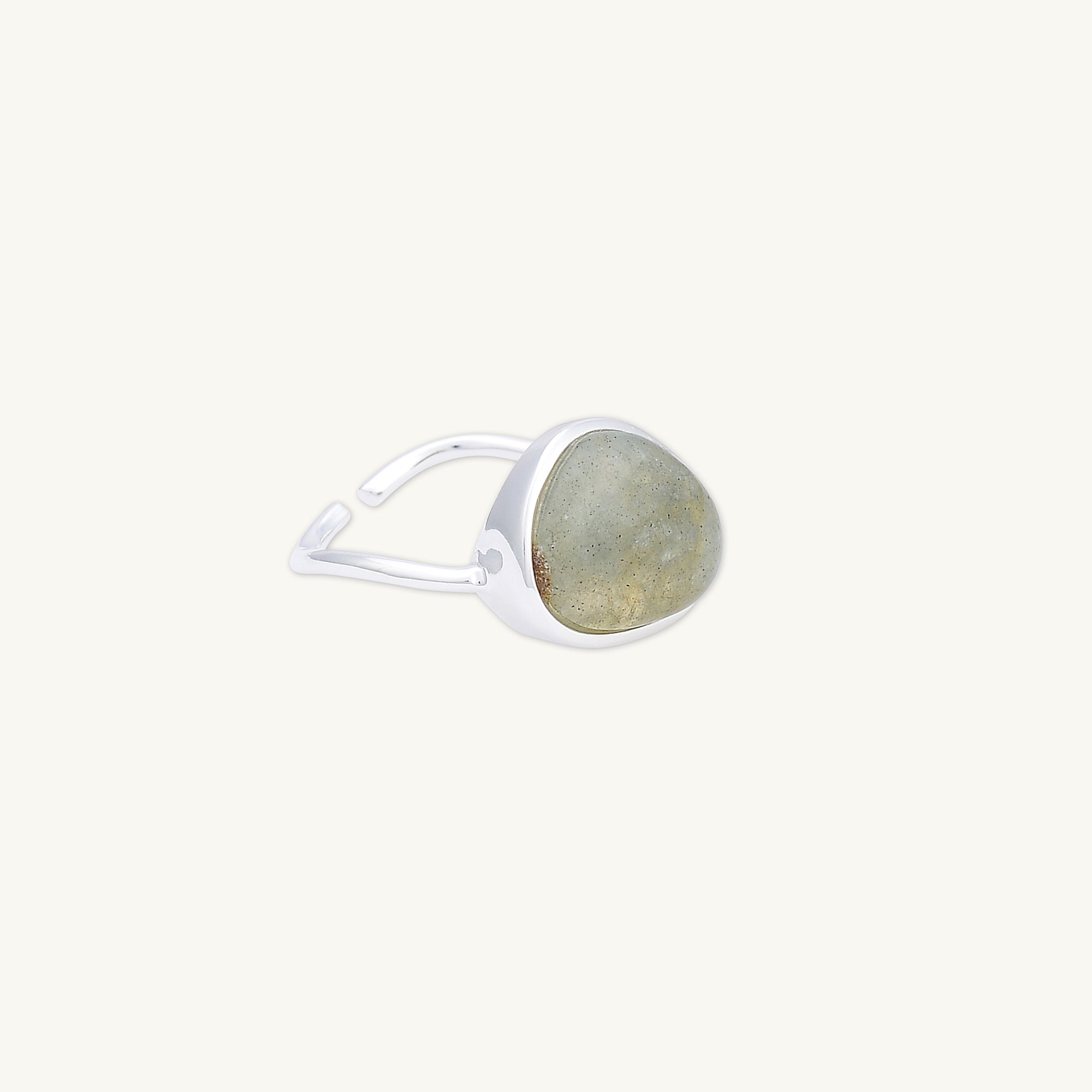 Black Moonstone Oval Statement Open Ring - Camile & Stone