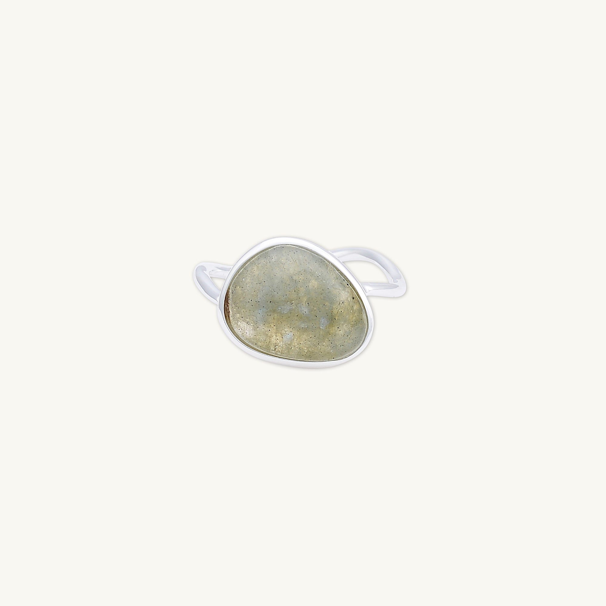 Black Moonstone Oval Statement Open Ring - Camile & Stone