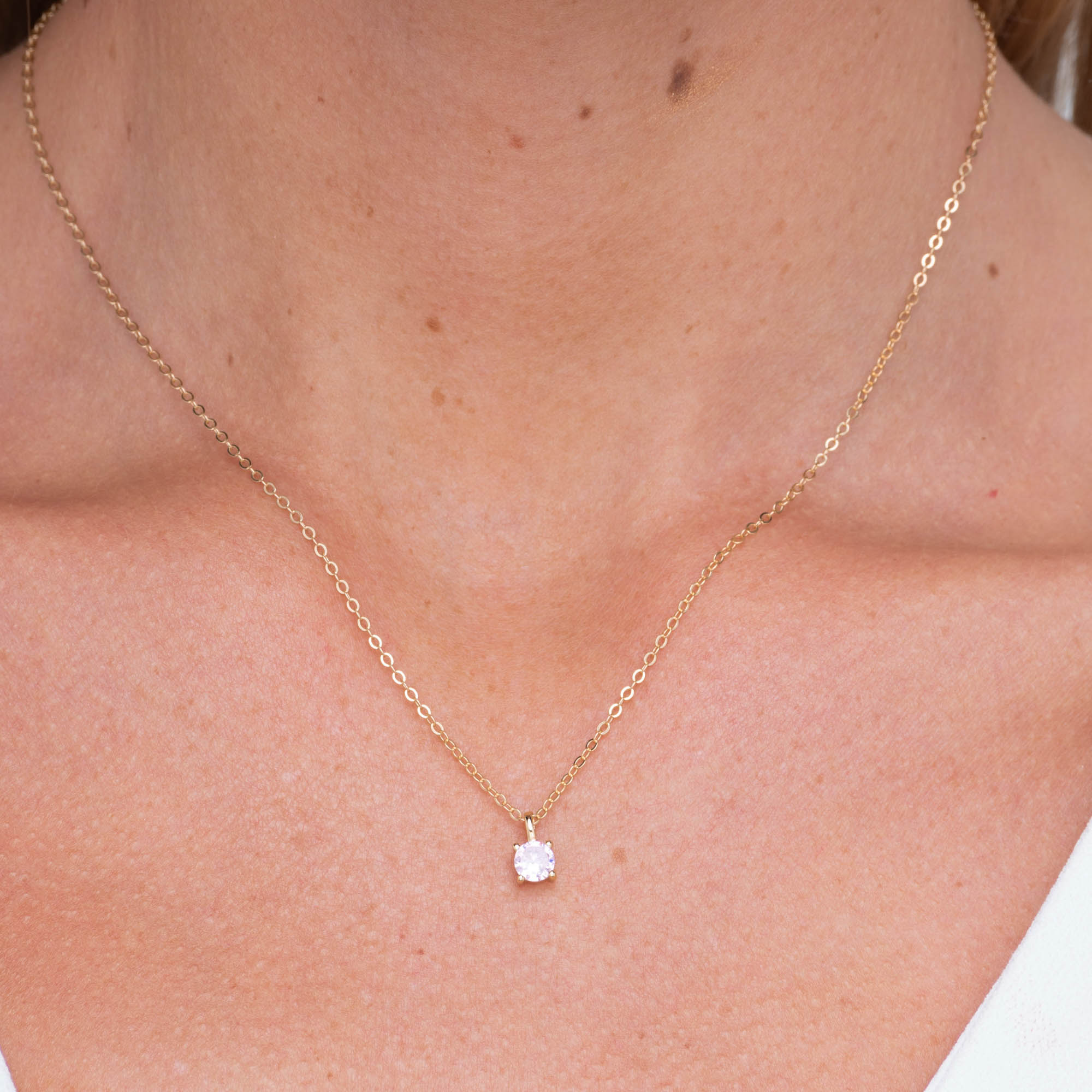 Classic Birthstone Necklace April - Camile & Stone