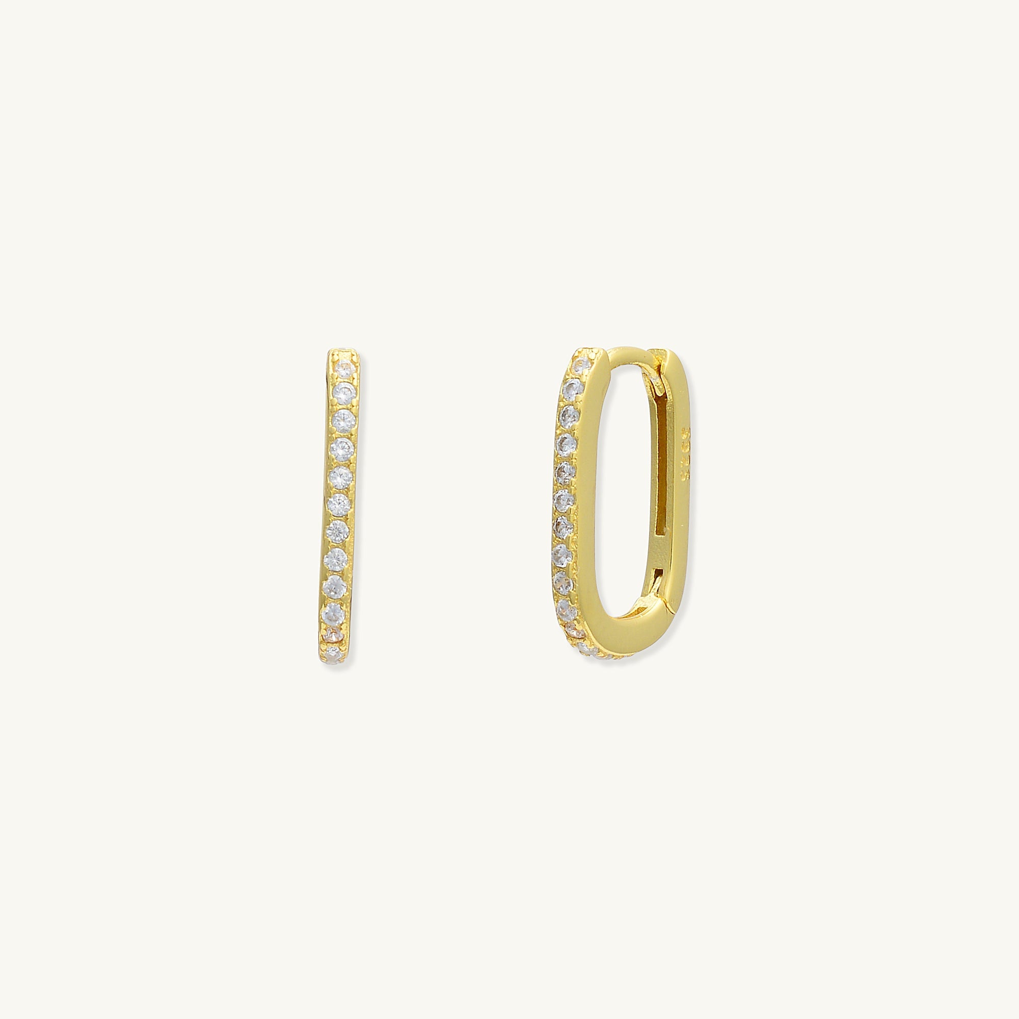 Classic Sapphire Oval Huggie Earrings - Camile & Stone