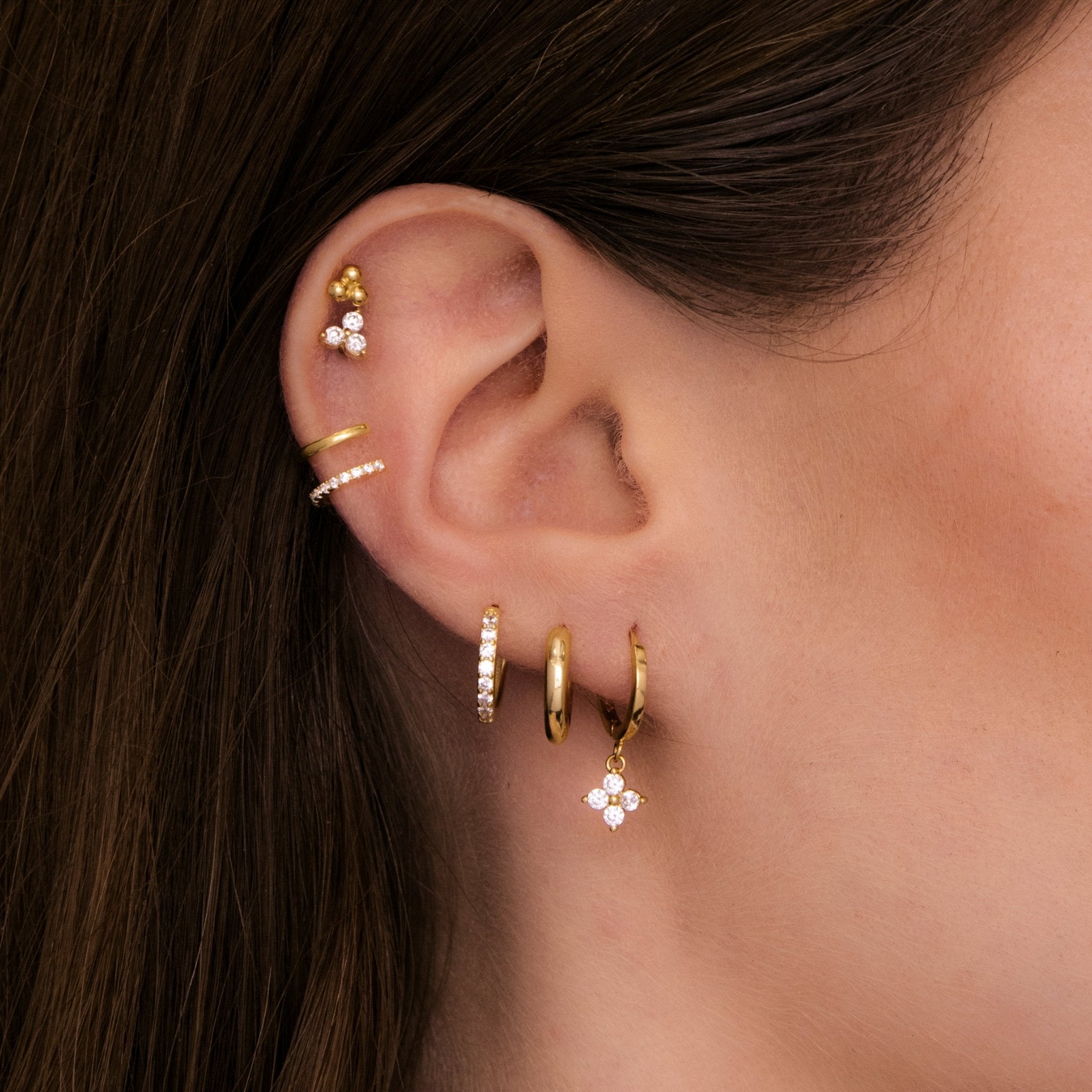 Clover Sapphire Hoop Earrings - Camile & Stone
