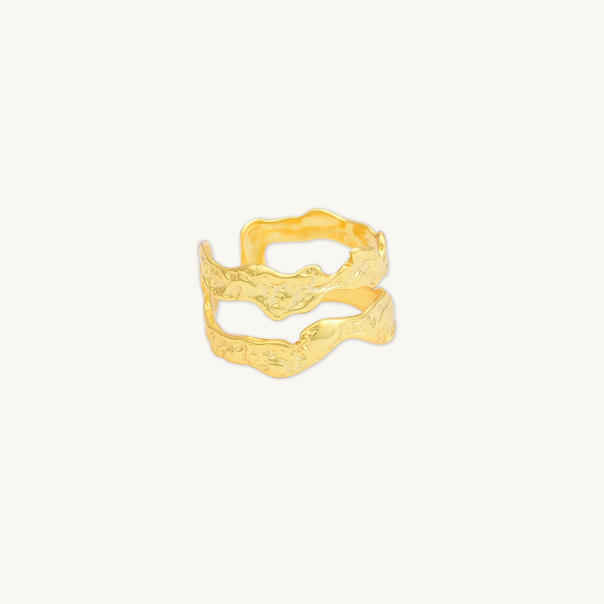 Double Molten Statement Open Ring - Camile & Stone