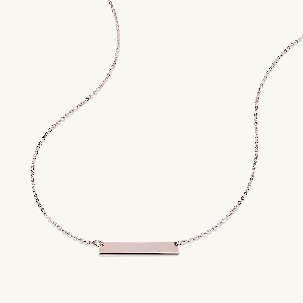 Engraved Date Bar Necklace - Camile & Stone