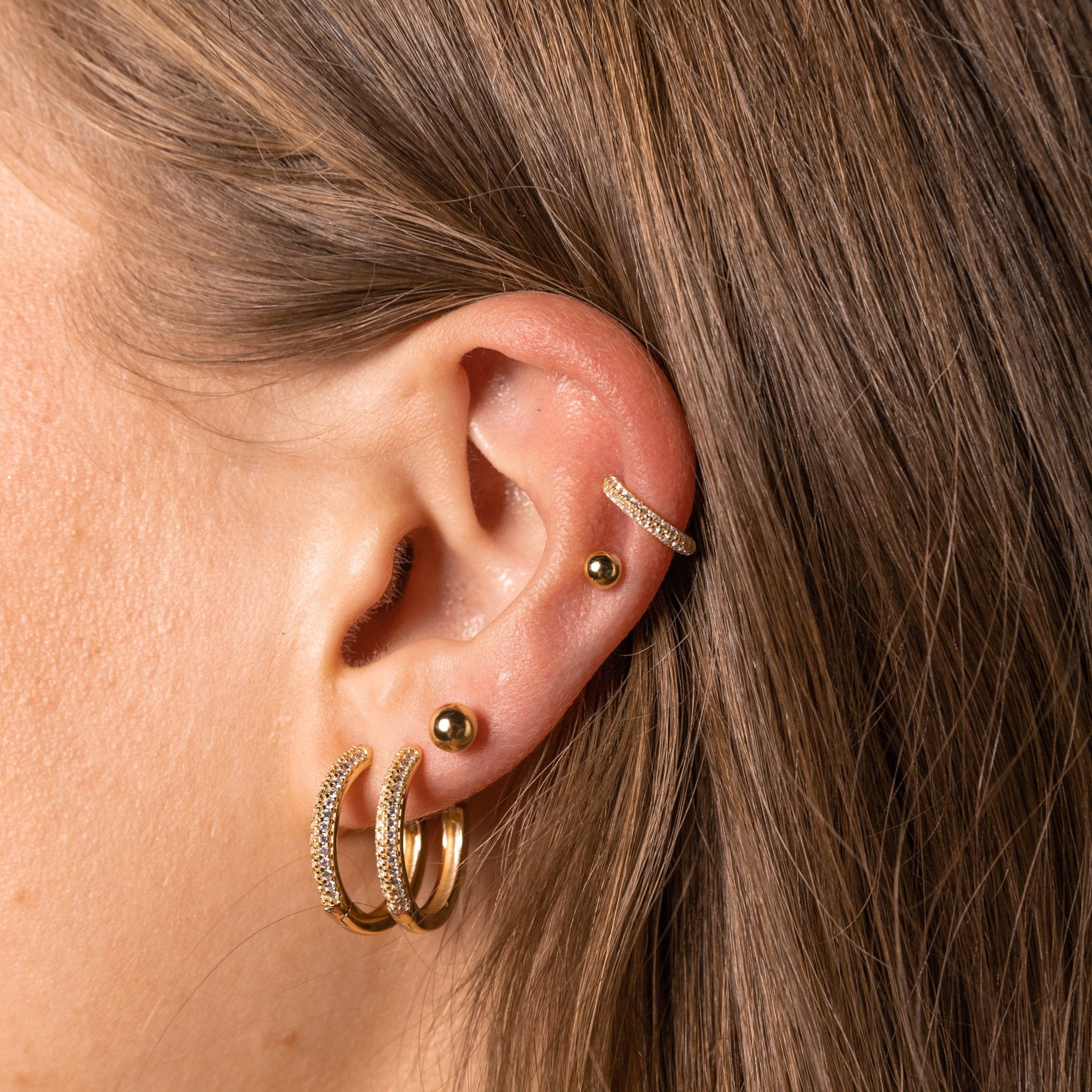Large Sapphire Pave Hoop Earrings - Camile & Stone