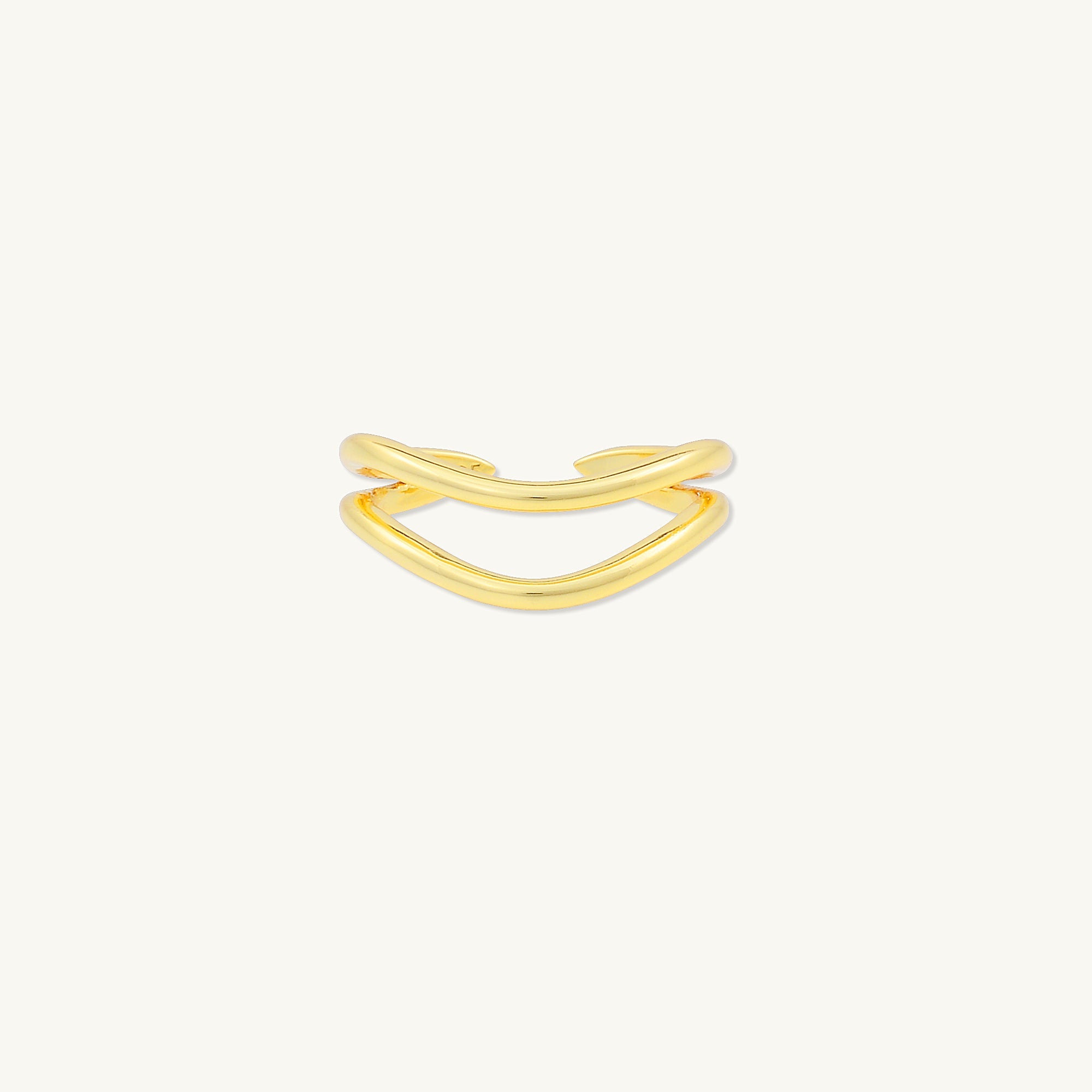 Layered Wave Open Ring - Camile & Stone