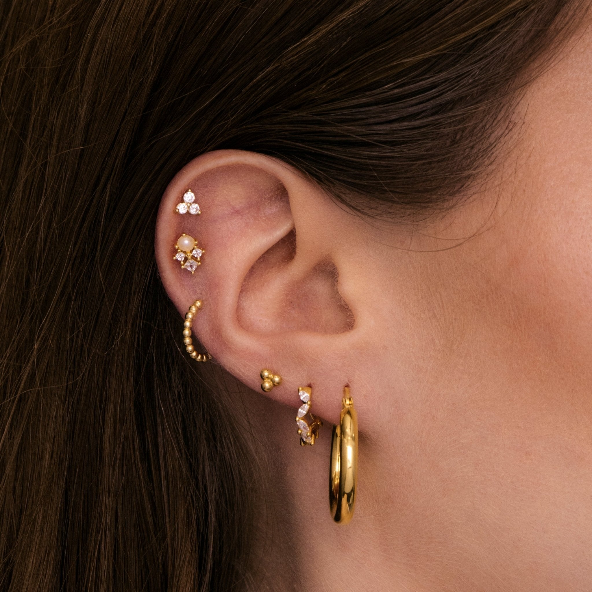 Marquise Sapphire Huggie Earrings - Camile & Stone