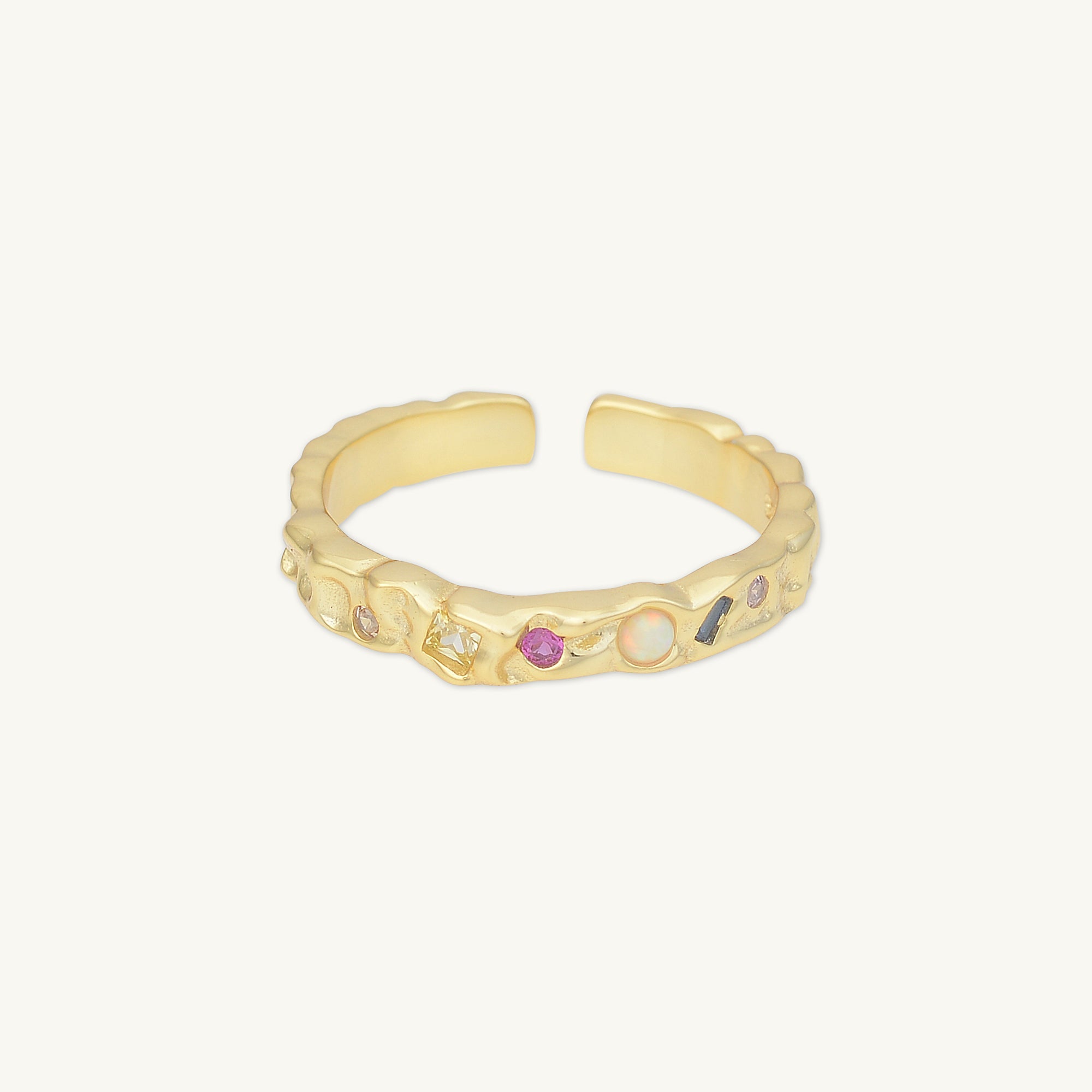 Molten Gemstone Opal Open Ring - Camile & Stone