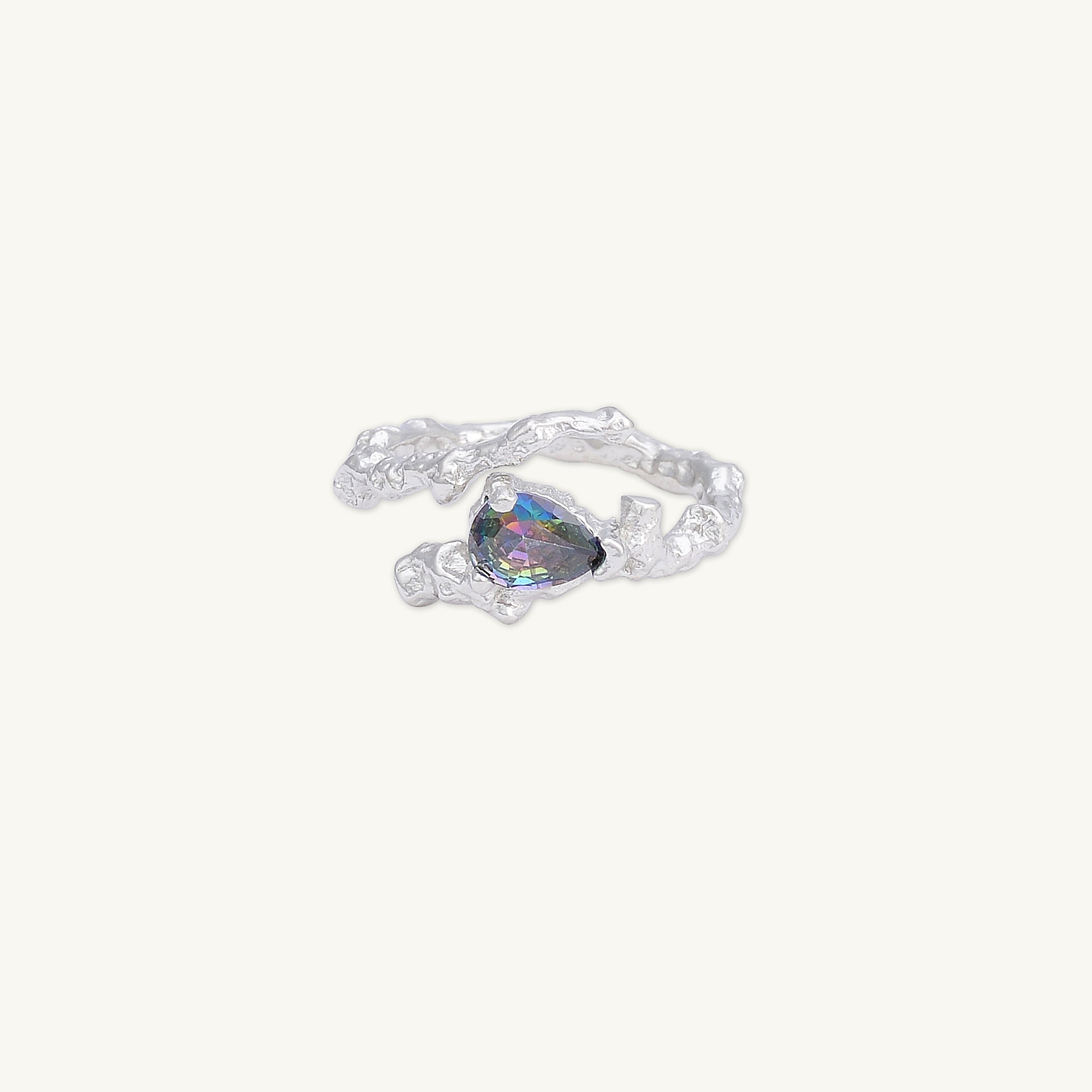 Molten Teardrop Wrap Open Ring - Camile & Stone