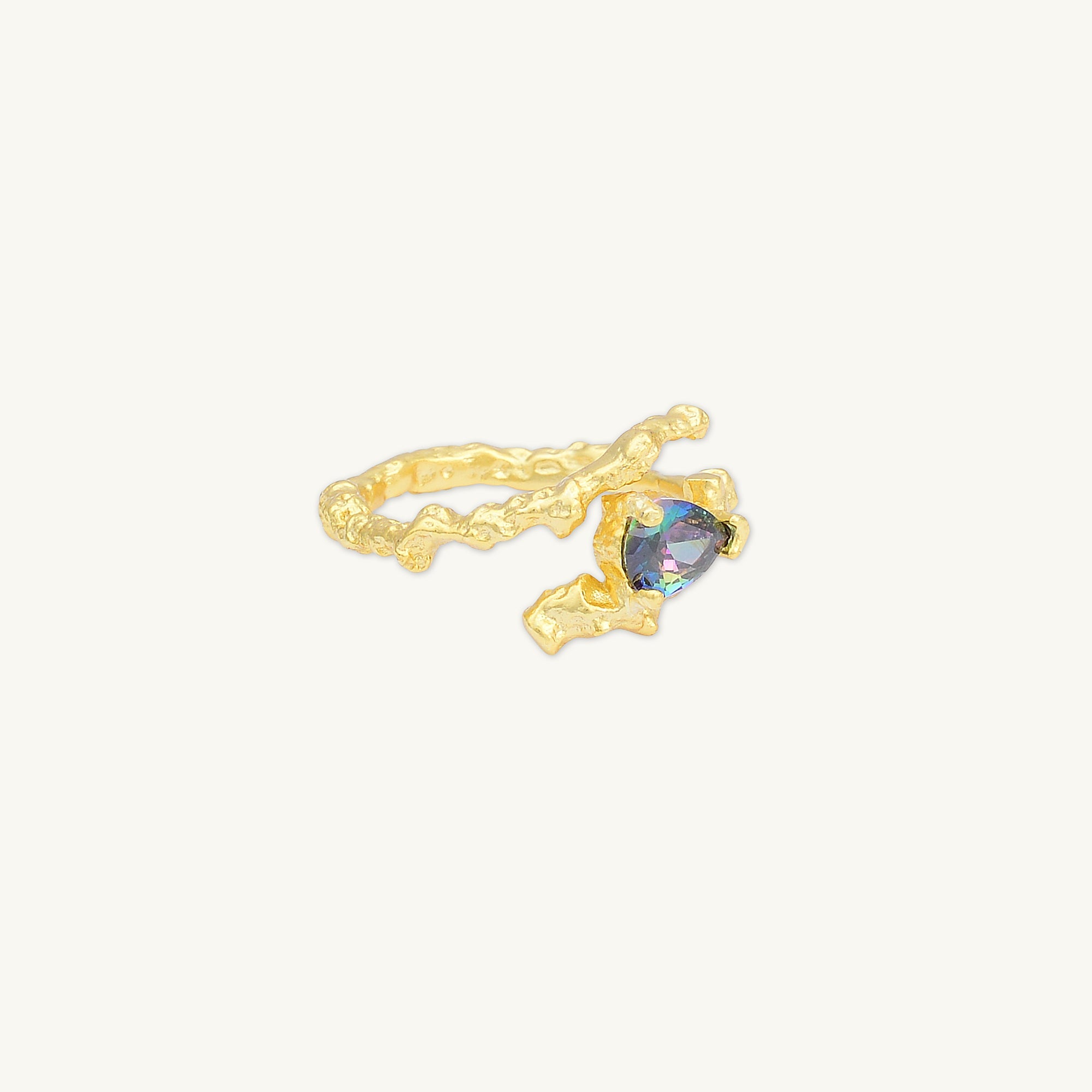 Molten Teardrop Wrap Open Ring - Camile & Stone